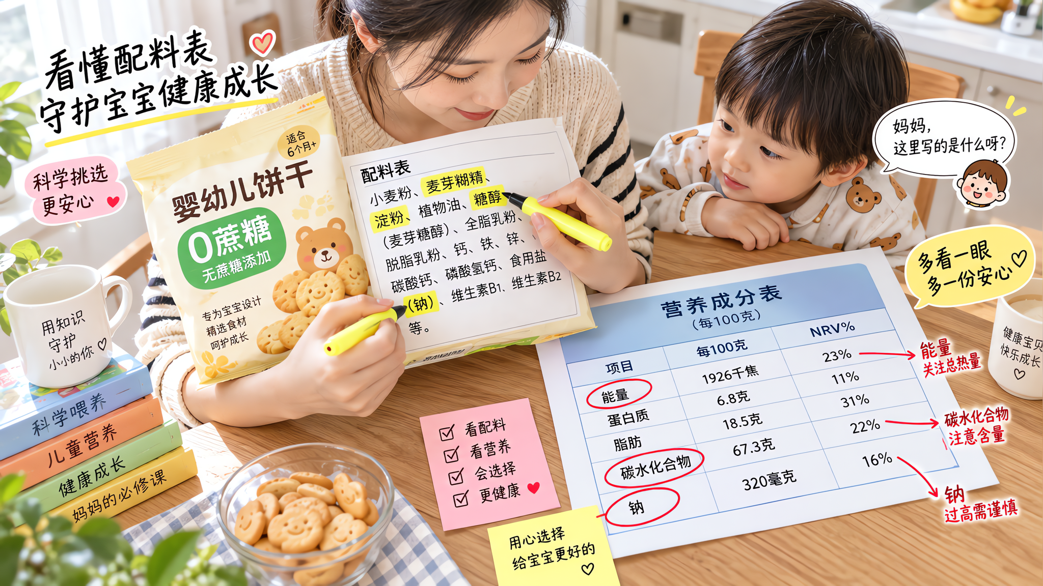 宝宝“0蔗糖”饼干别被忽悠：真正要看碳水、糖醇和钠