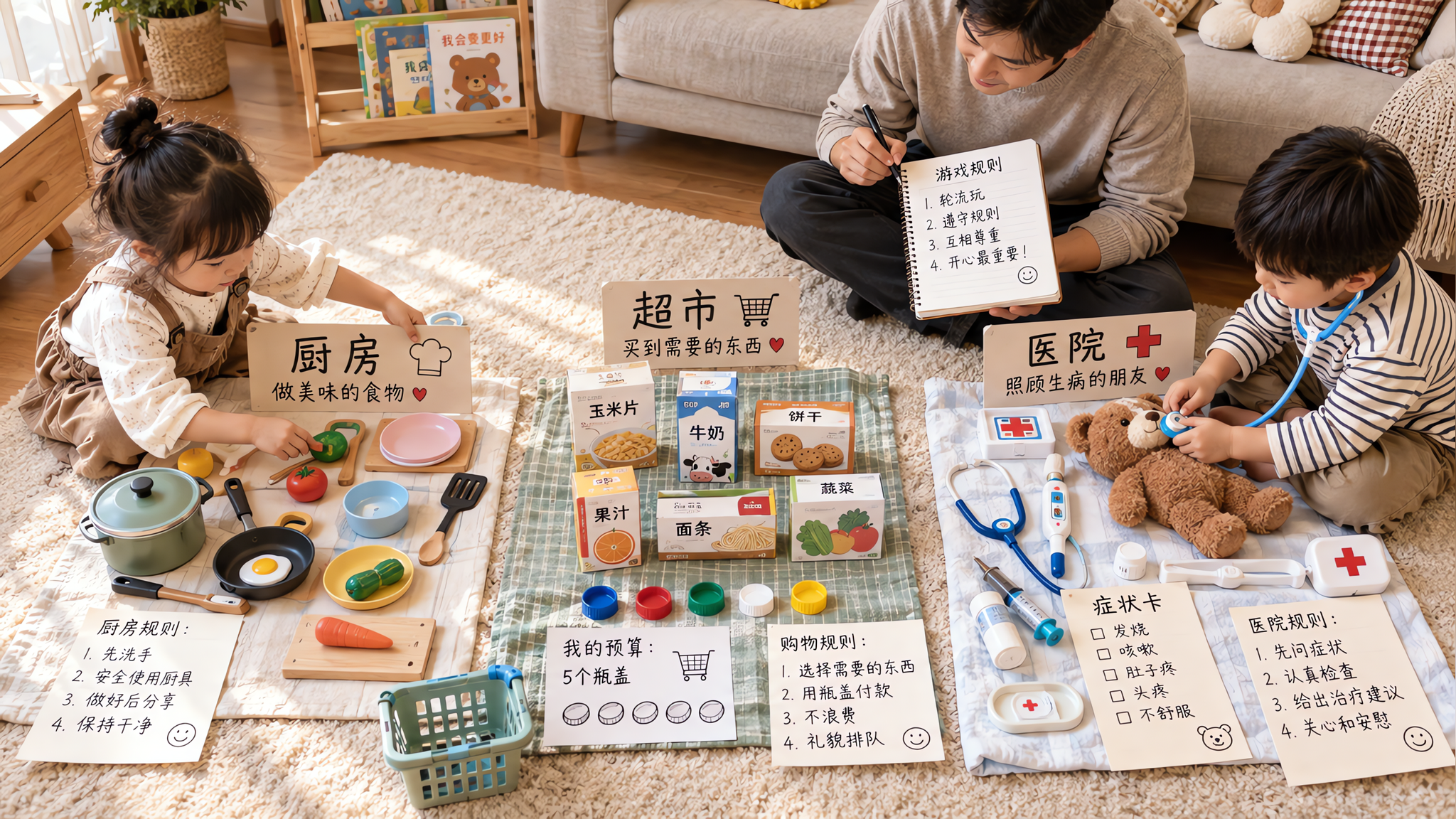 孩子过家家总吵架？用3个场景把争抢变规则共建