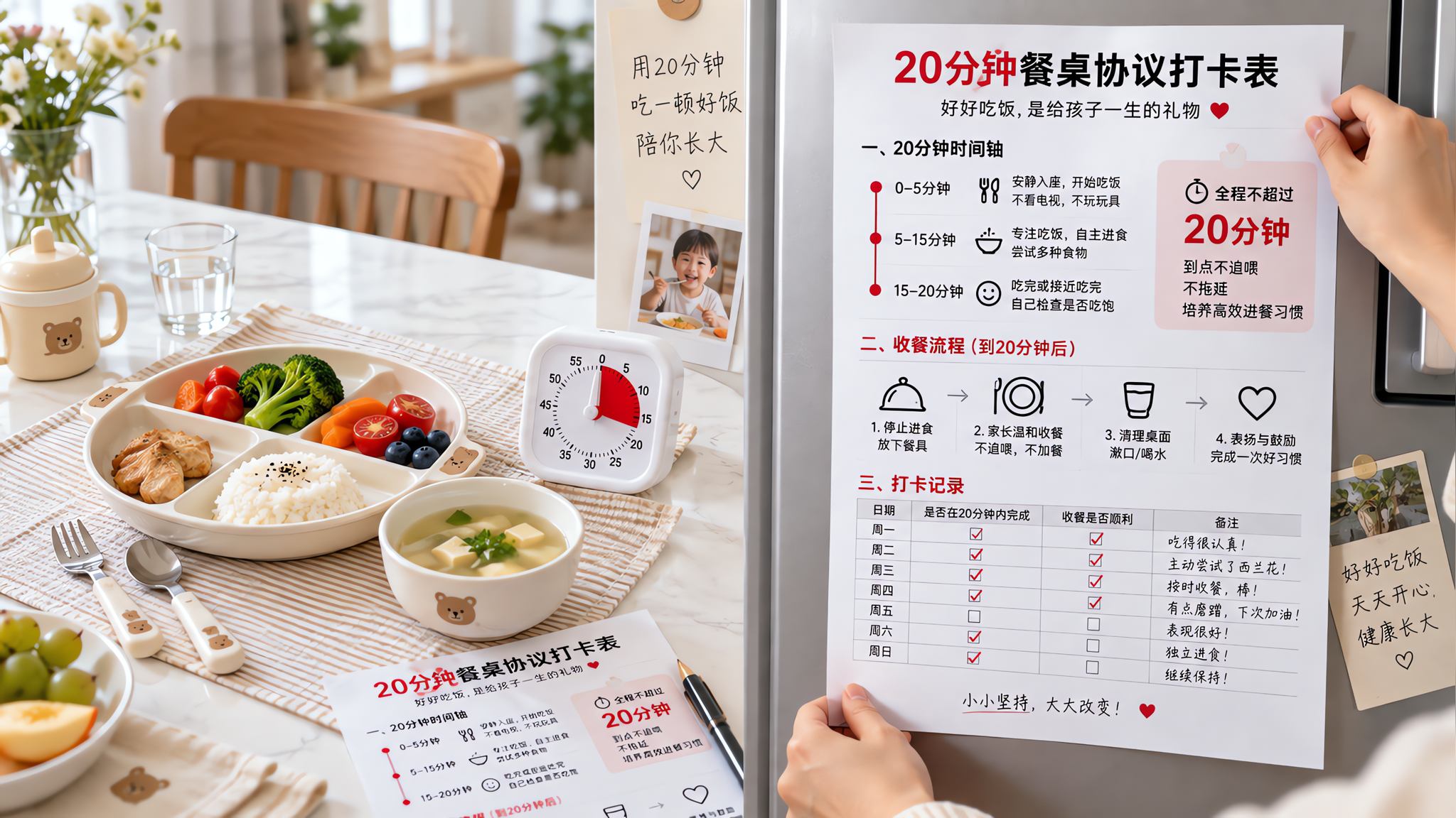 夏天越追喂，娃越不想吃：20分钟餐桌协议