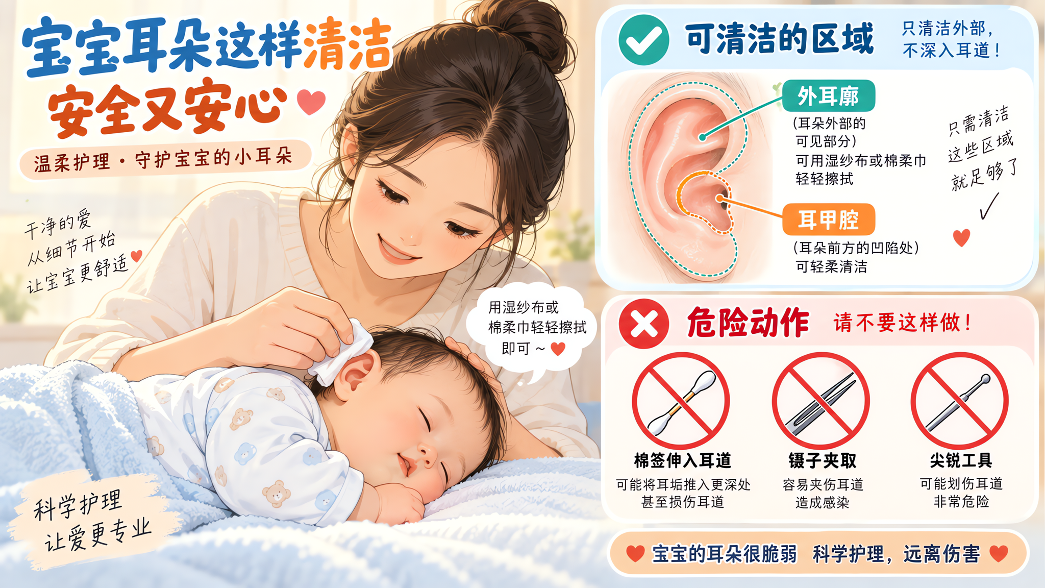 别掏！0-1岁宝宝耳屎只做这一步最安全