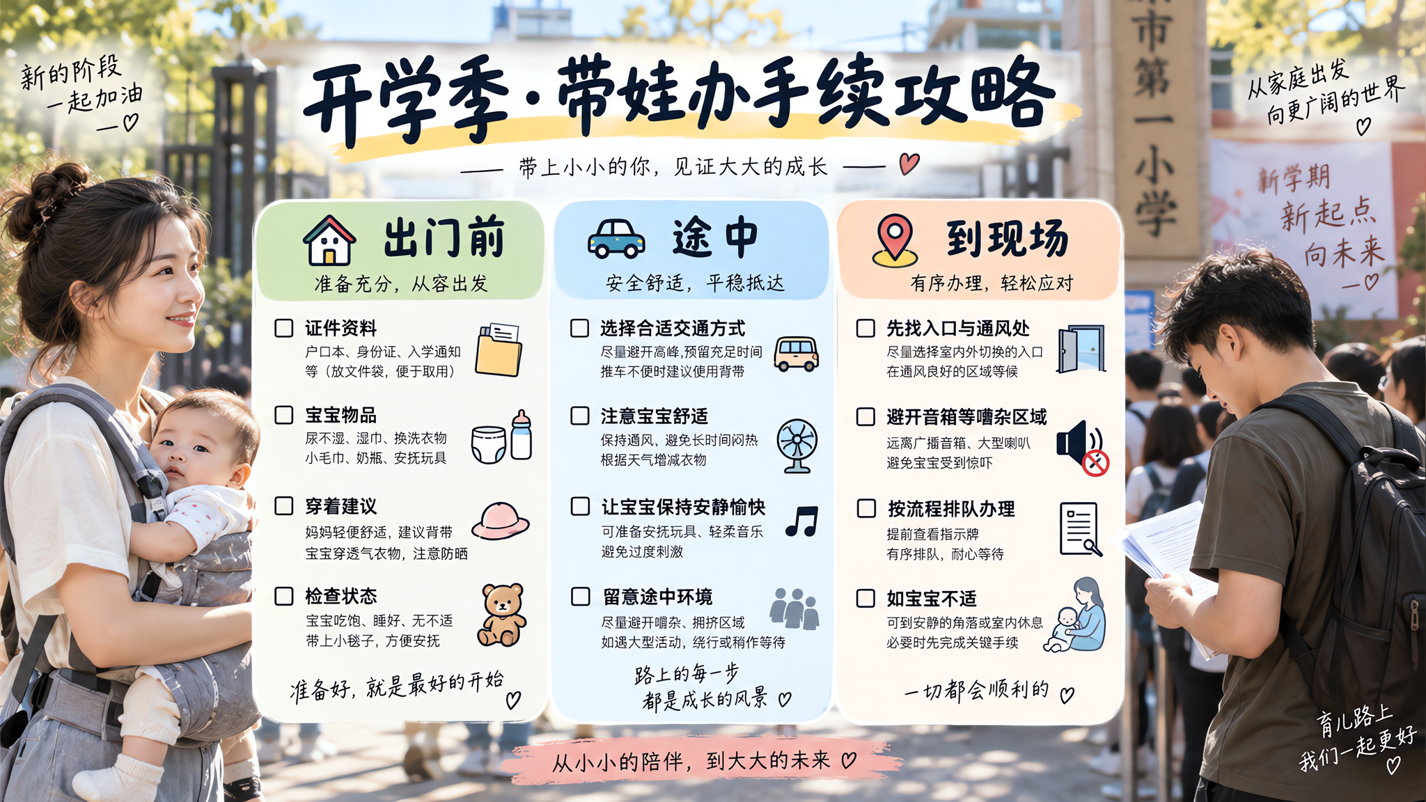 开学季带4-6个月去学校不崩溃：随行安抚流程表