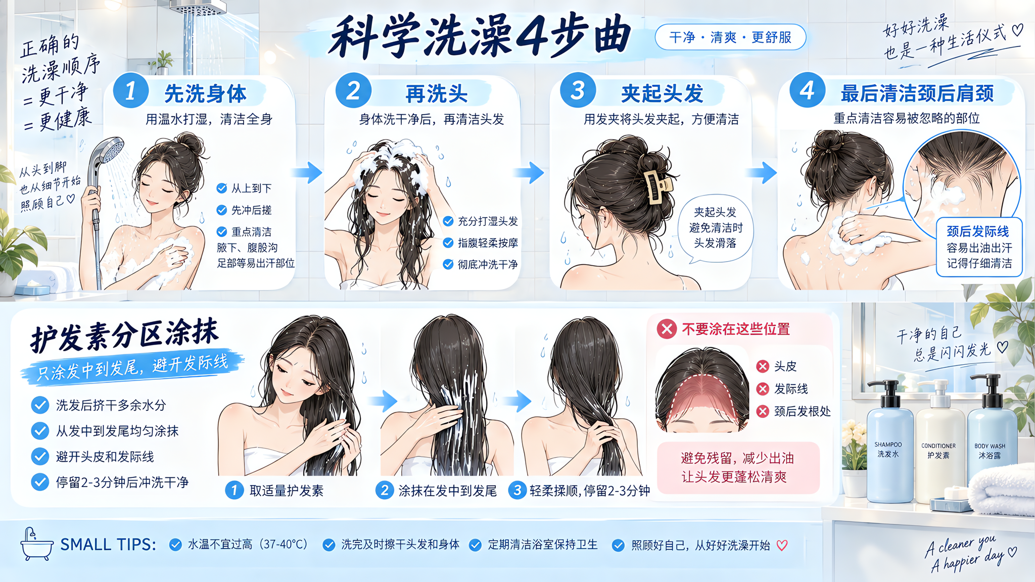 颈后小疙瘩反复？把洗澡顺序换对就好很多