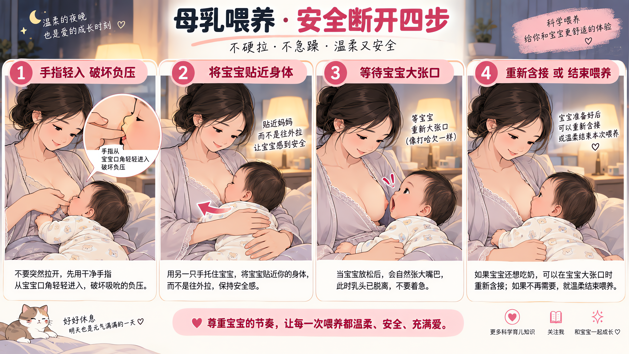 宝宝咬乳疼到发黑？先按这四步安全断开