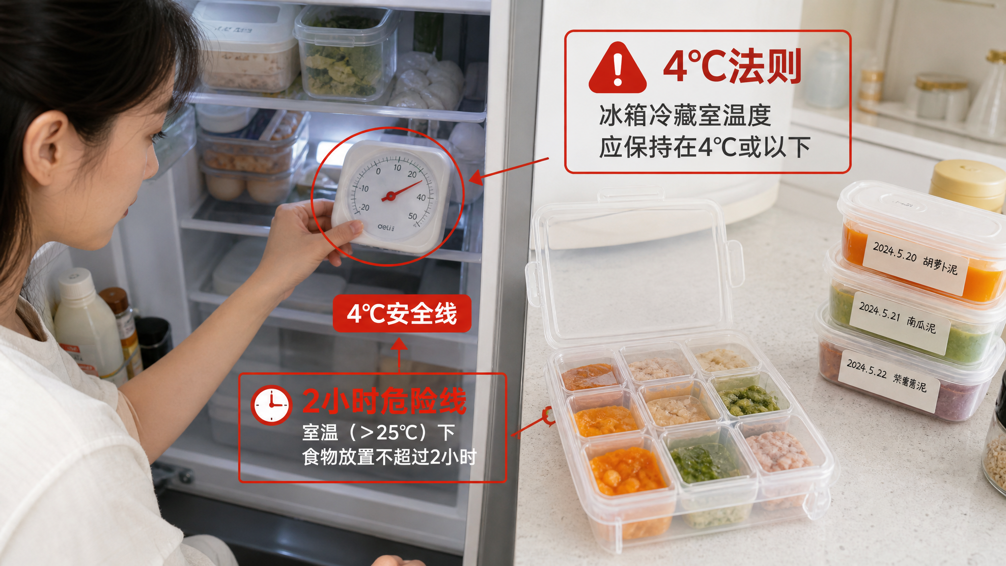 辅食别靠“闻着没坏”：2小时危险线自查表