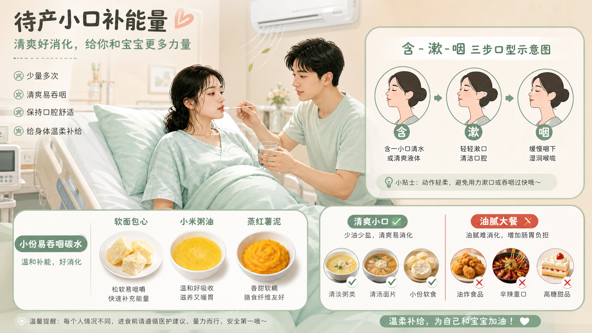 待产口干又反胃？第一产程这样润口补能