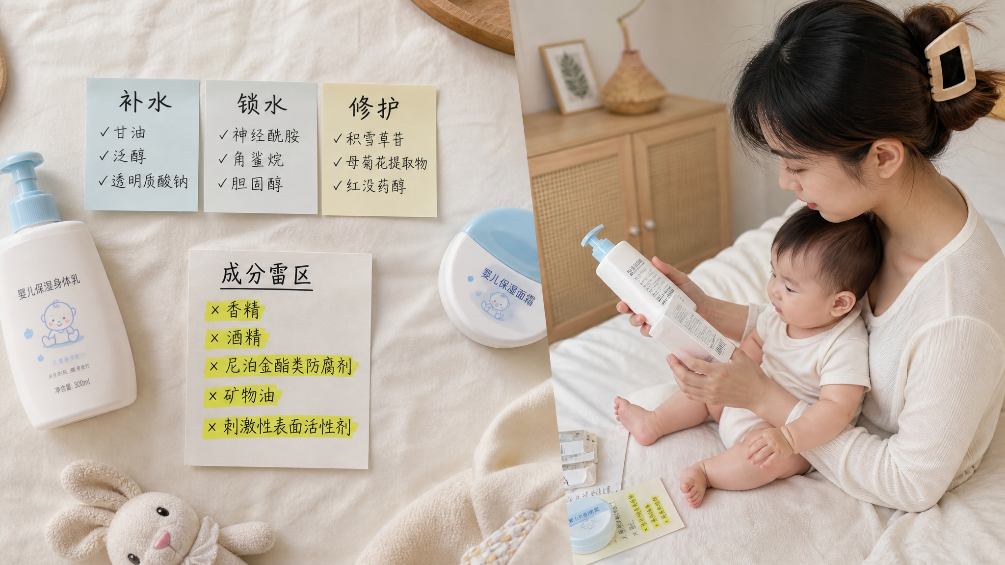 宝宝换季干到起皮：身体乳/面霜成分雷区一篇避开