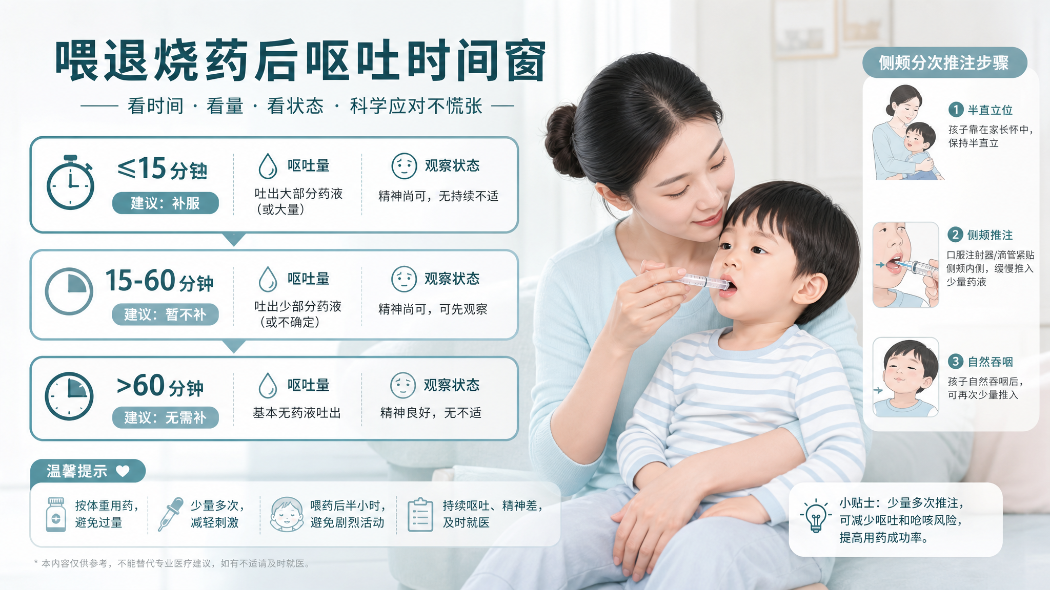 退烧药喂完就吐：看这15分钟和60分钟再决定补不补