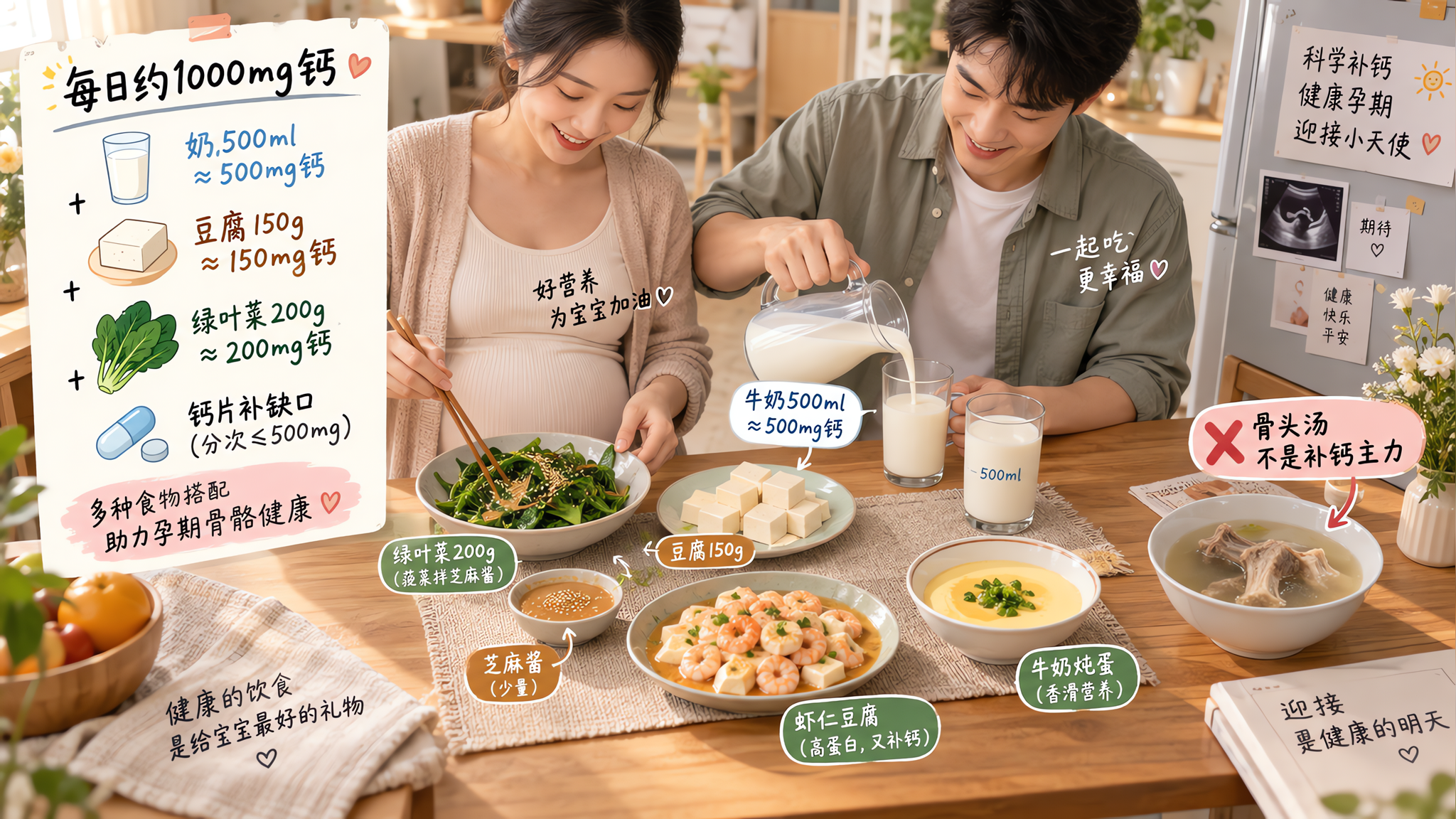 孕晚期补钙会胎盘钙化吗？1000mg这样凑更稳