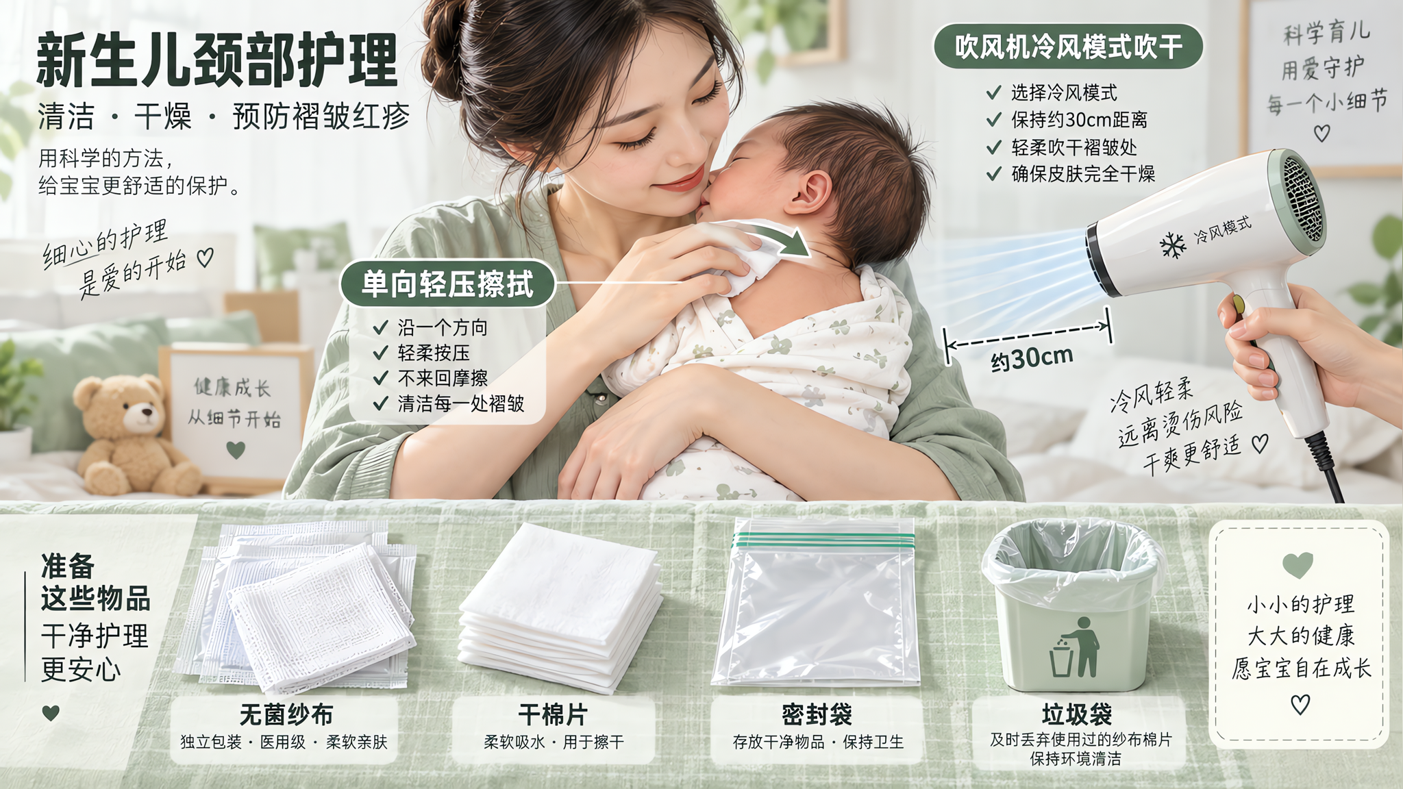 宝宝脖子又红又臭别急洗澡 先做这3步