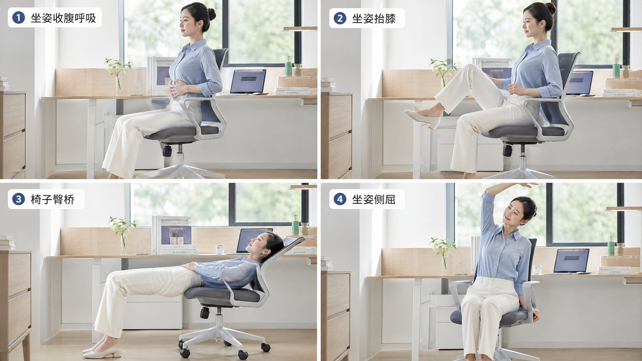 久坐小腹凸、臀扁？椅子上5分钟唤醒核心和臀