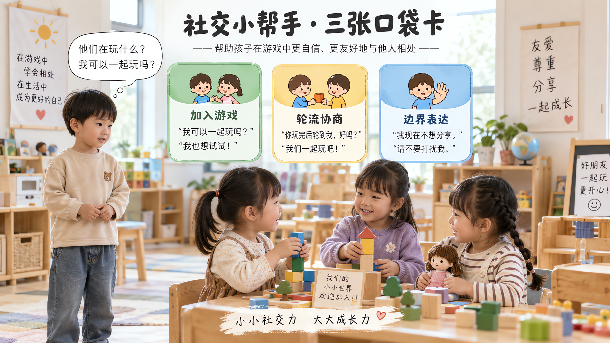 孩子在班里总被忽视或总起冲突？先练这3句社交脚本