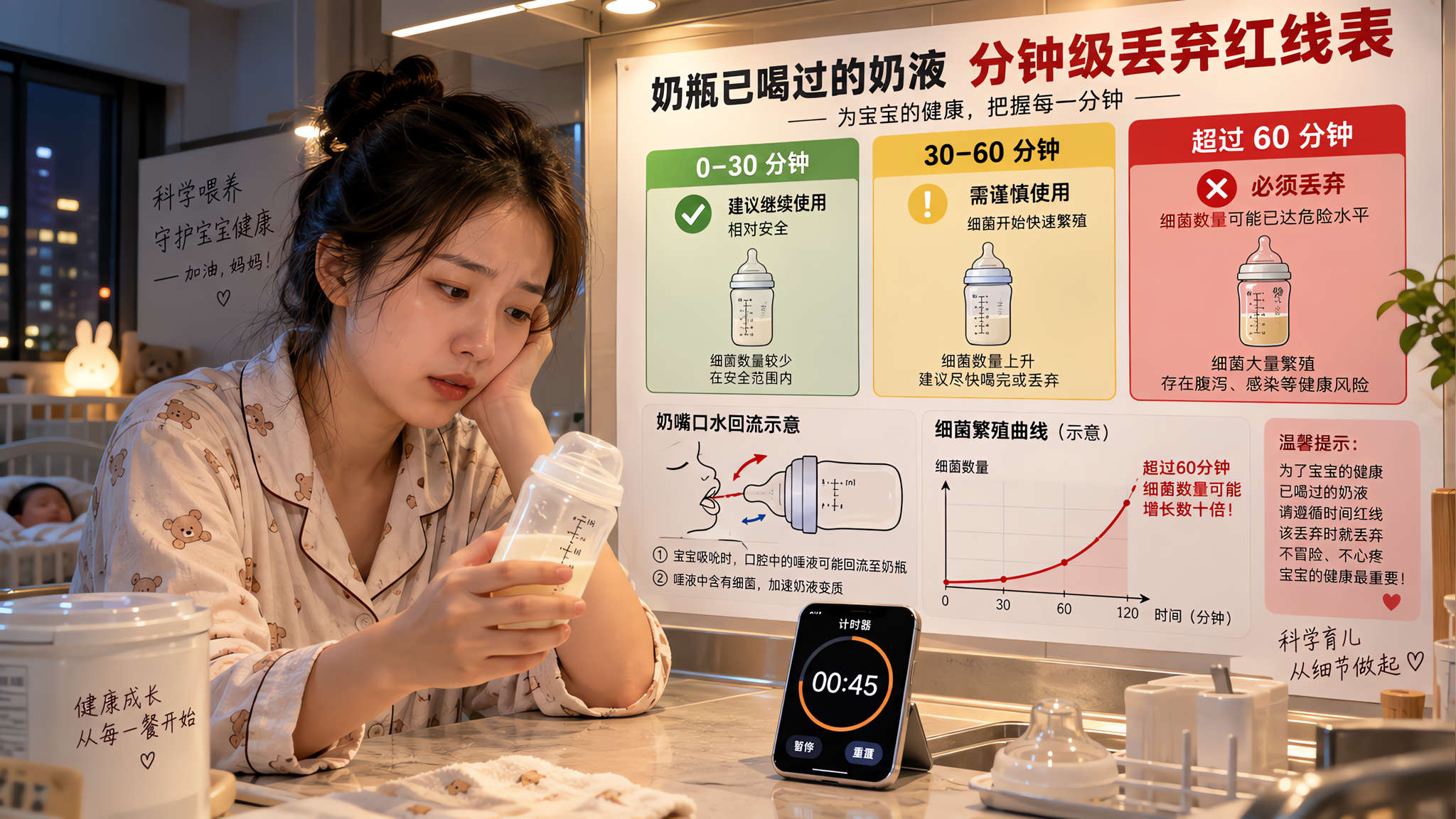 夜奶剩奶别心疼：进过嘴1小时必须倒