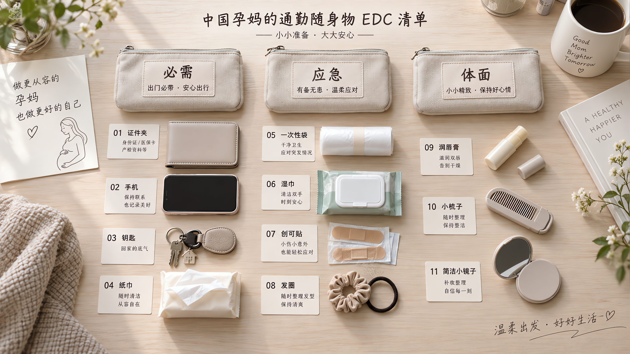 孕期通勤EDC这样减重：少带3样，照样体面