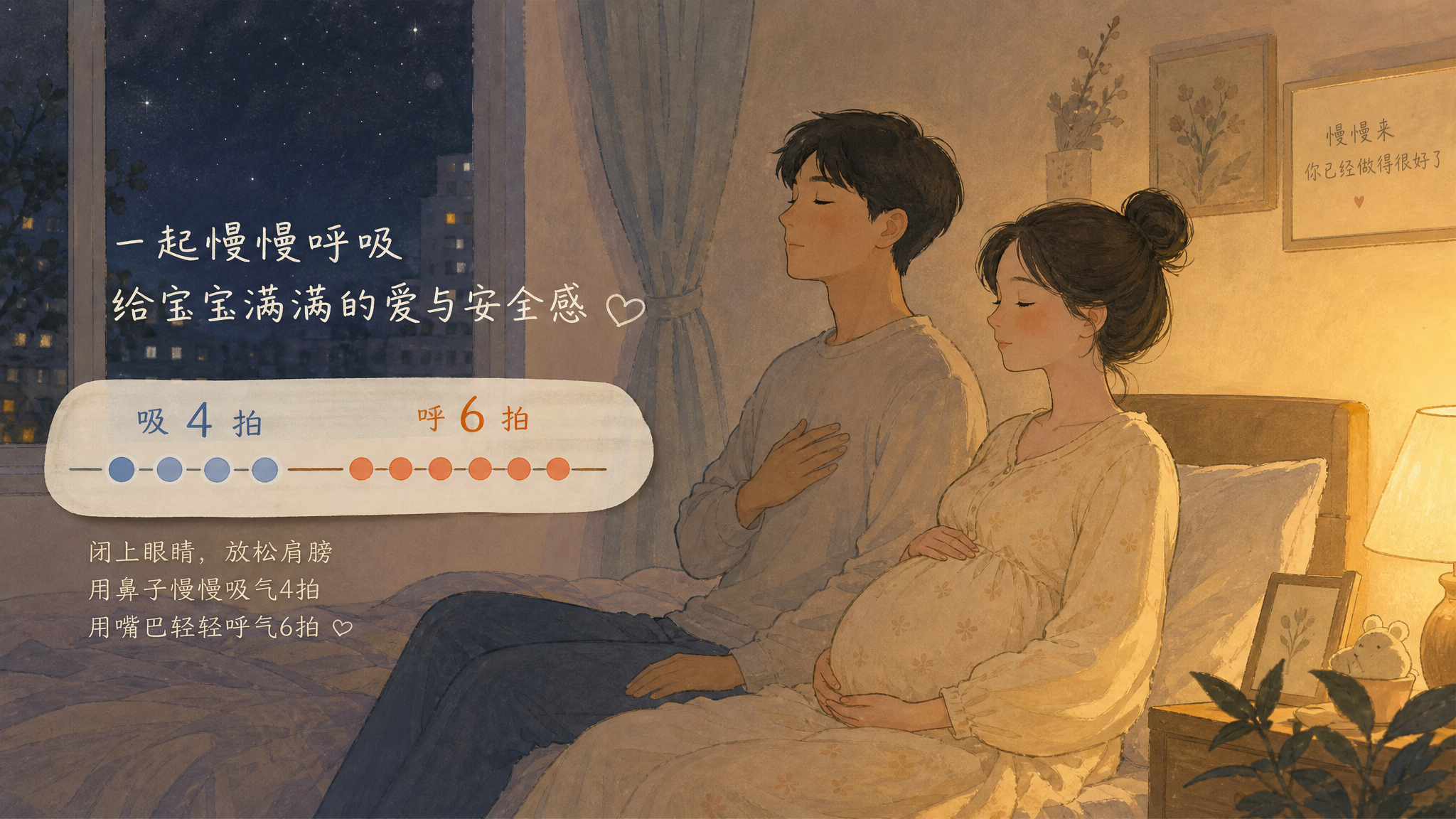 孕晚期别硬聊：爸爸1分钟陪坐呼吸就够了