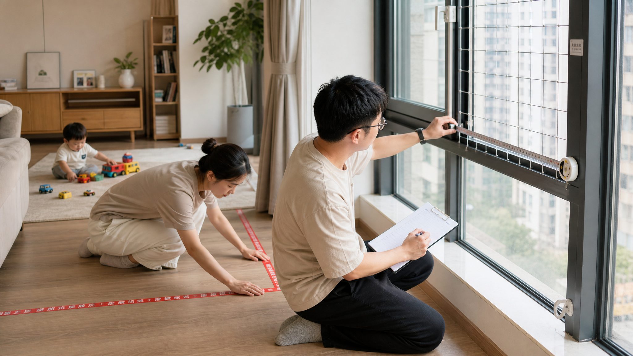 孩子爬窗台别靠盯：5步把窗户变“不可达”