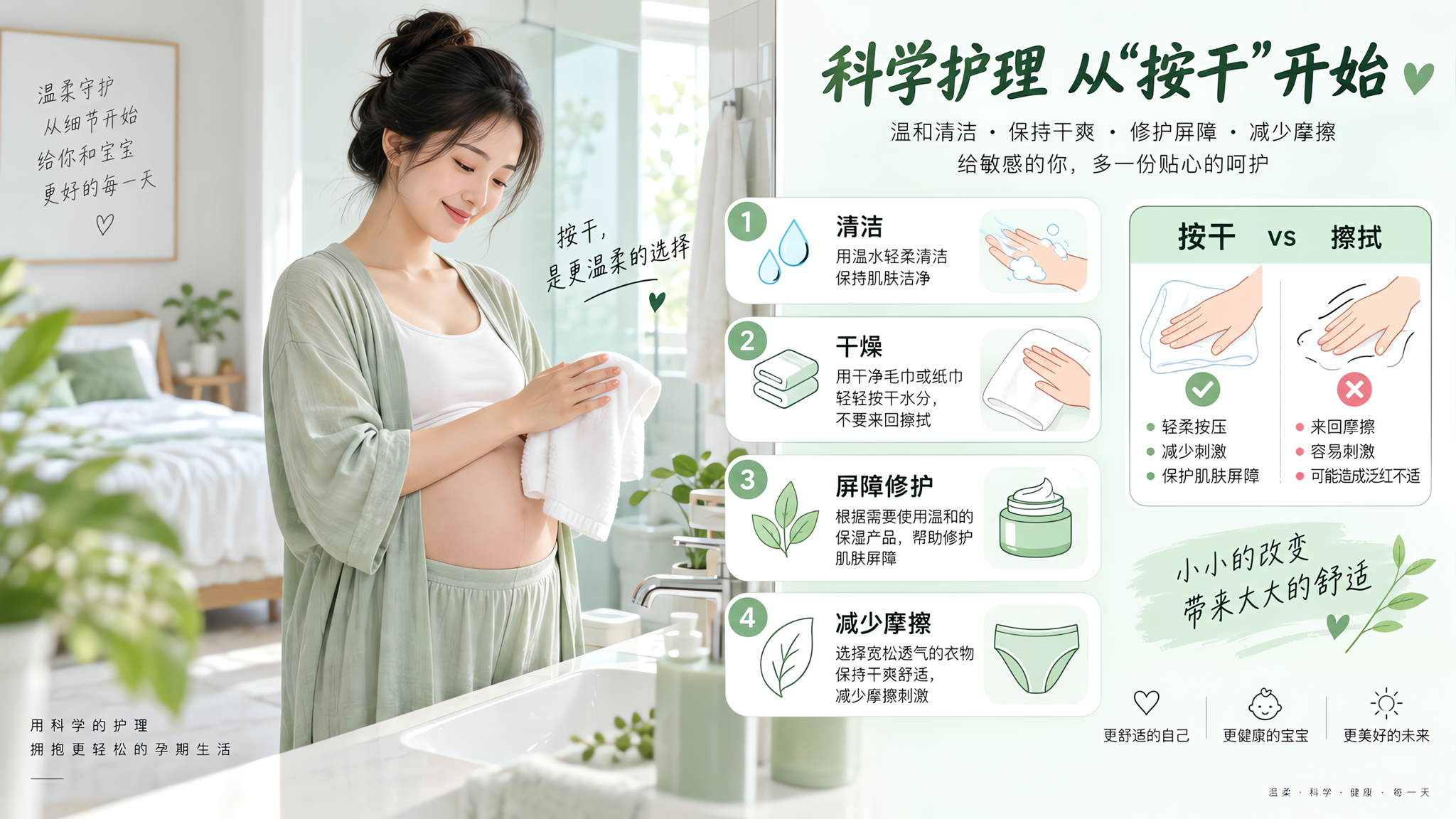 孕期私密处总潮湿发痒？照这4步清爽护理