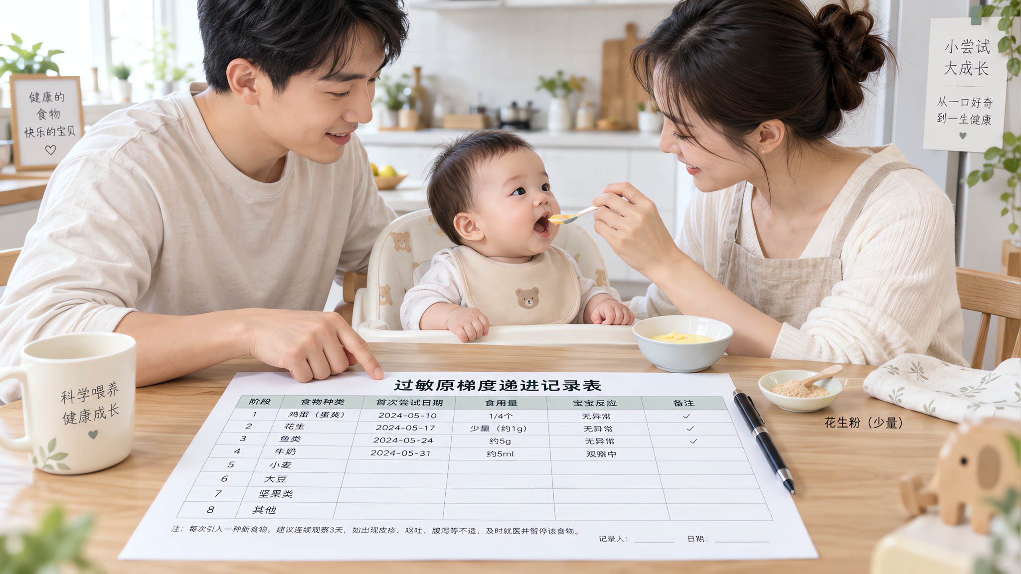 鸡蛋花生别硬刚：过敏原引入的梯度递进+记录表