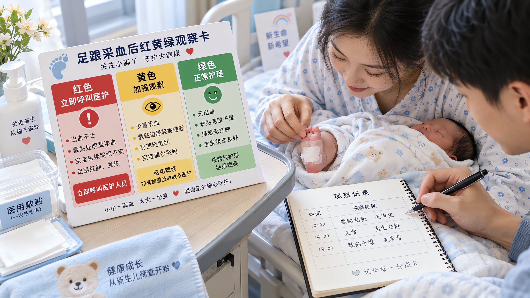 新生儿足跟采血后贴片总湿？8月这样做更安全