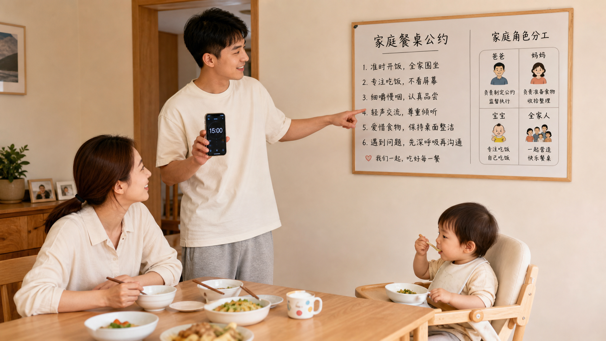 1-3岁吃饭乱？先别怪孩子，先让爸爸上岗“餐桌边界”