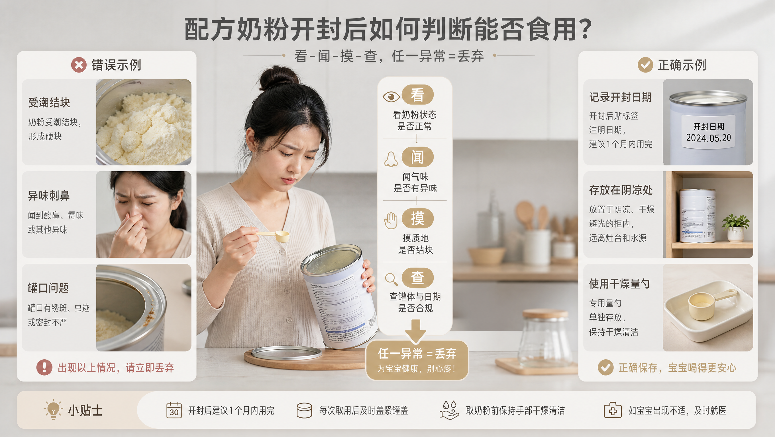 秋老虎潮湿天 奶粉结块还能喝吗？丢弃红线一页懂