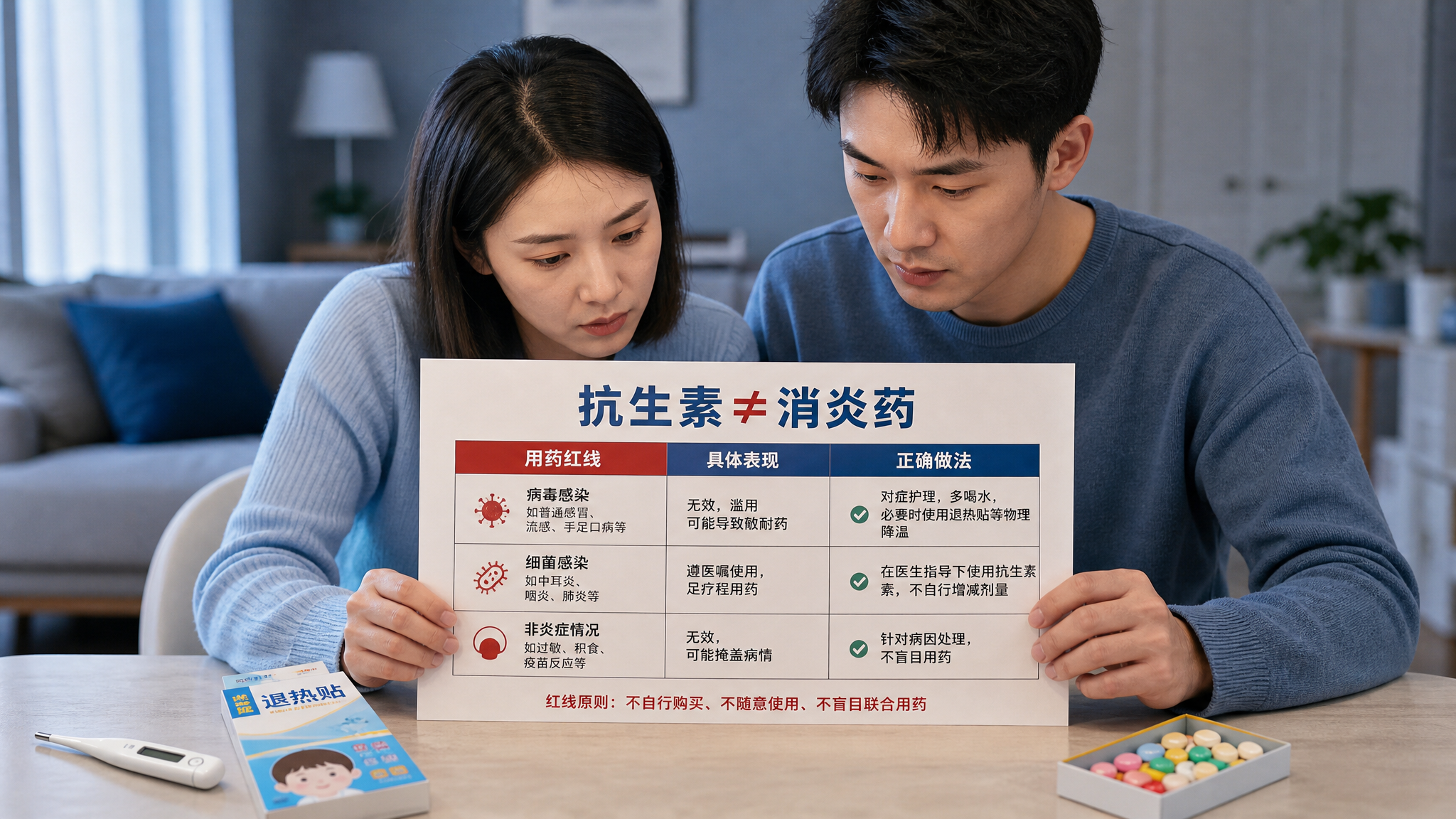孩子感冒咳到吐，要不要头孢？先看这张用药红线表