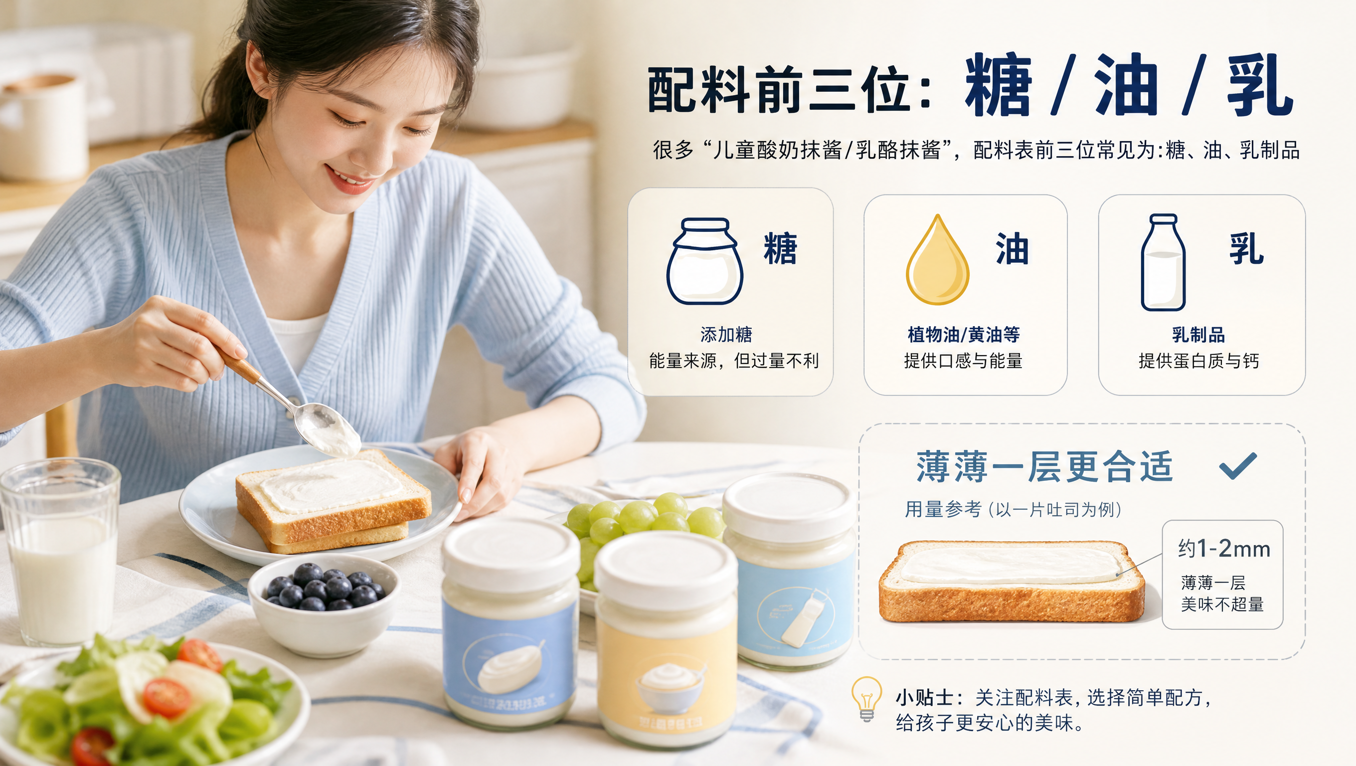 抹面包的“酸奶抹酱”到底是奶还是糖？5步看懂配料表避坑