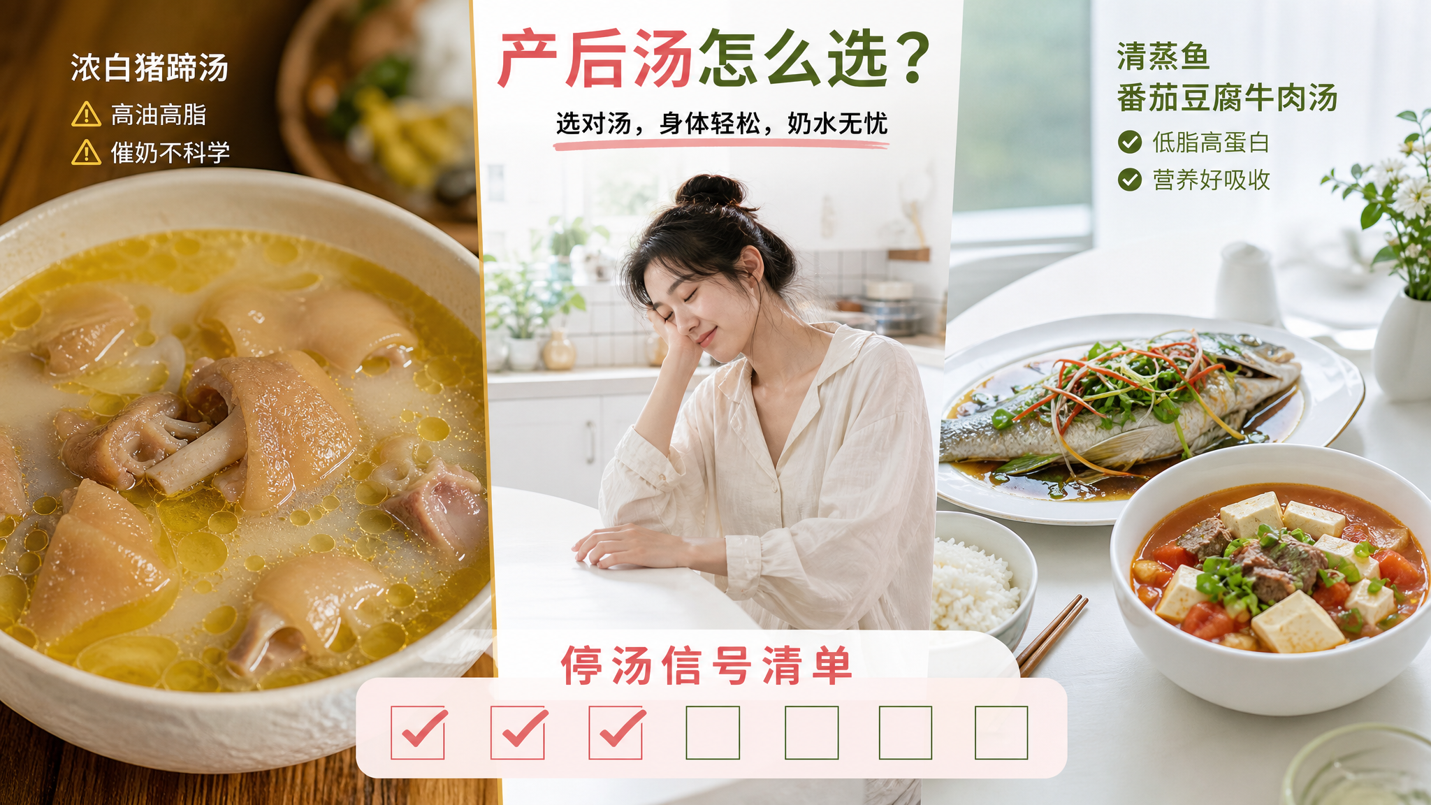 月子浓白汤别硬扛：出现3个信号就该停，换等蛋白更舒服