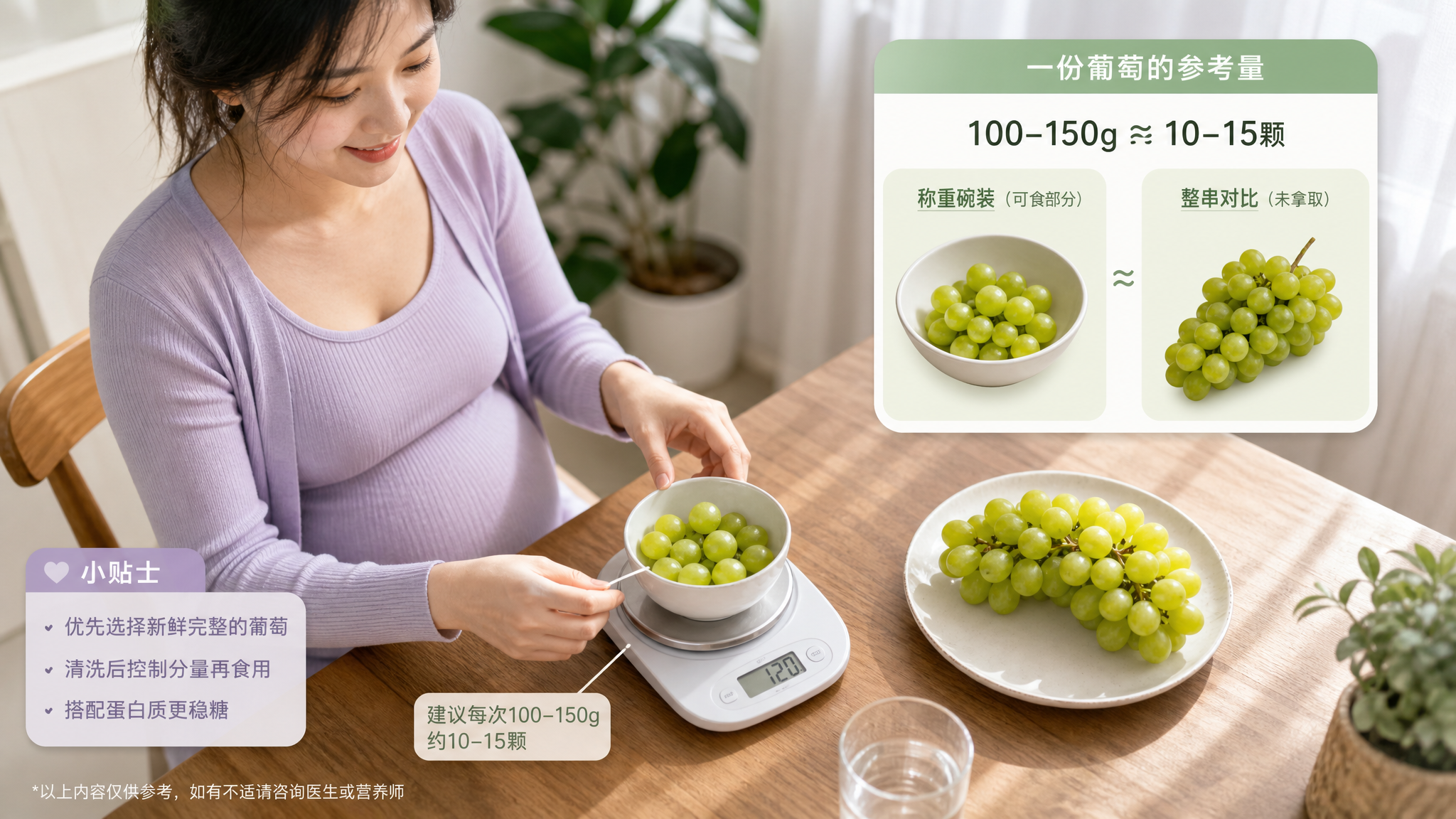 孕期葡萄别端着吃：一次10–15颗更稳