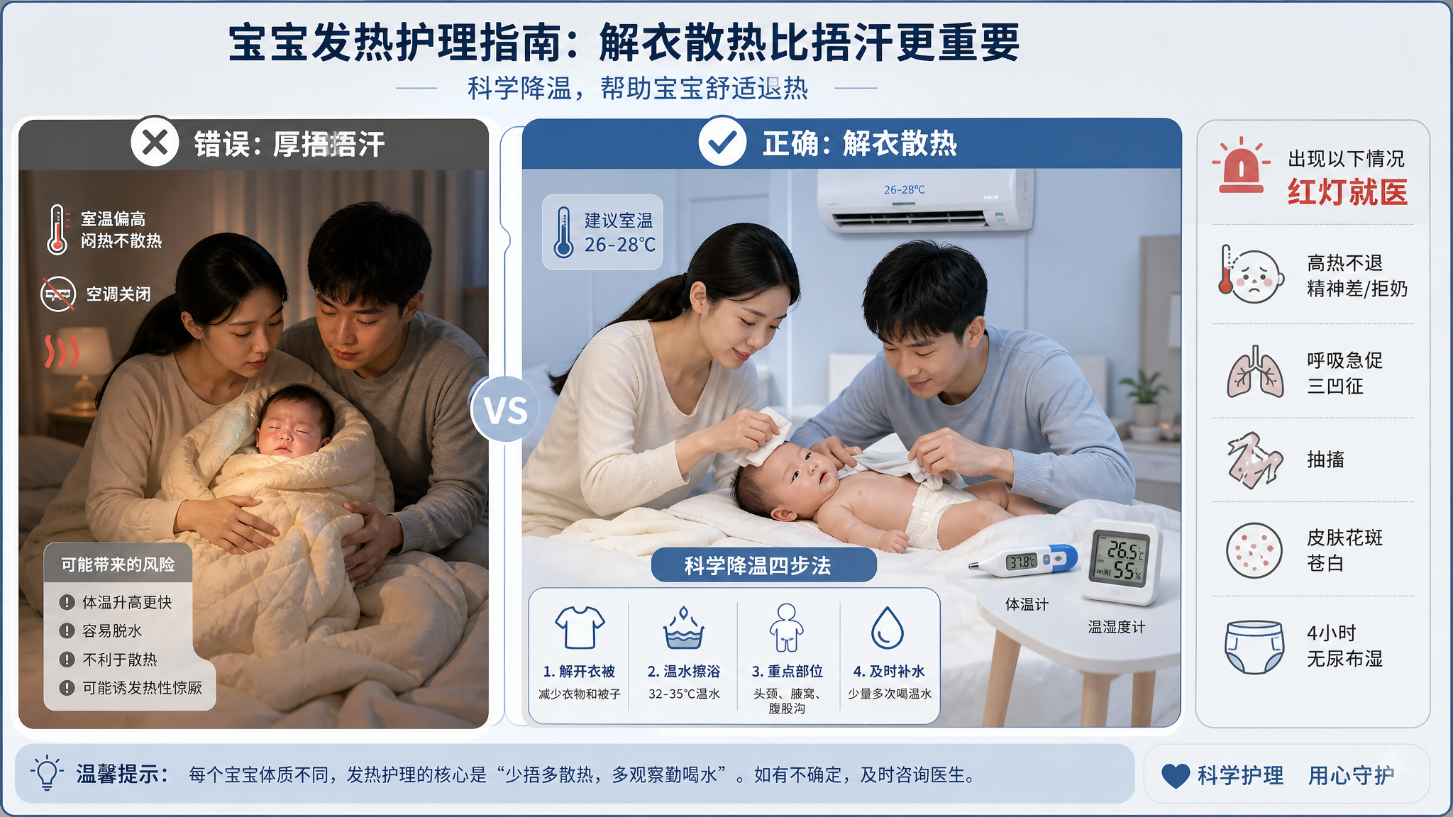 夏天别再给新生儿捂汗了：捂热综合征更危险