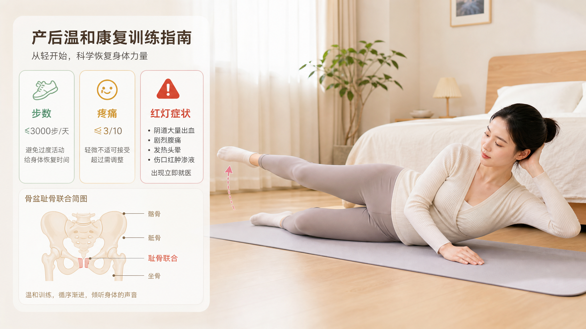 产后骨盆变宽别急着束：12周内这样走路和练更安全