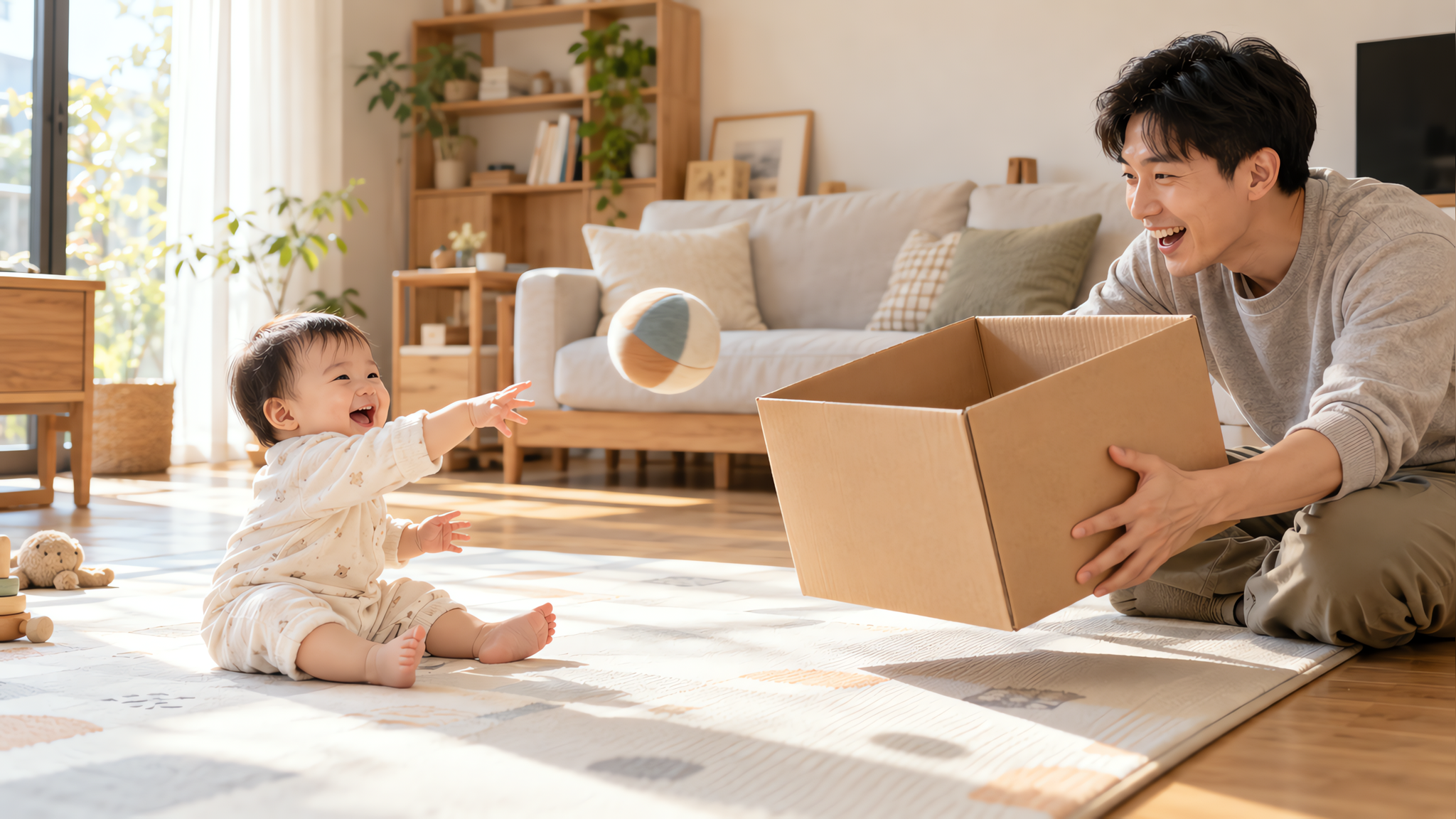 宝宝总爱扔玩具？用纸箱做个10分钟重力实验
