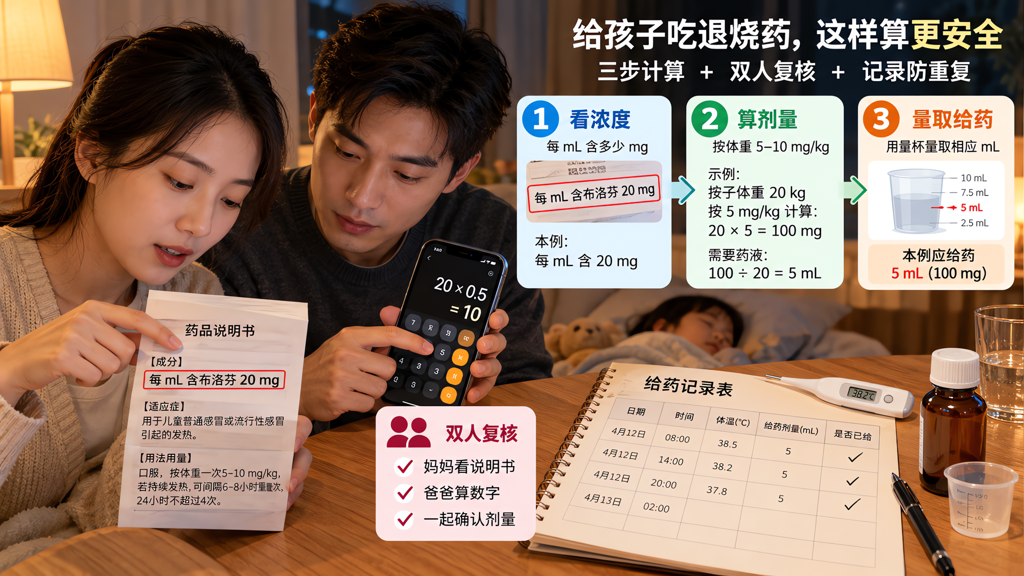 退烧药别再按刻度倒：学会mg/kg和24小时上限