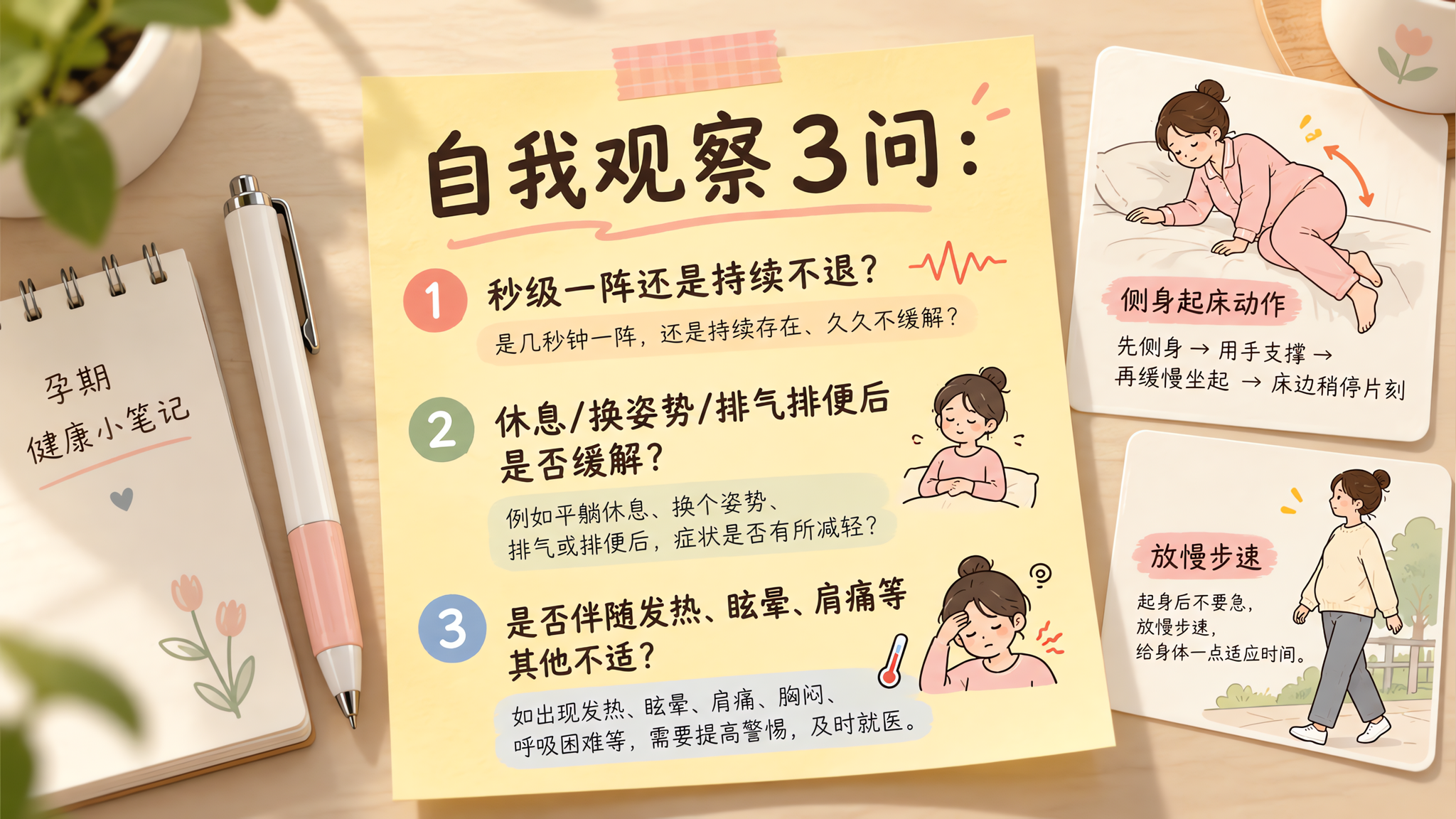 孕早期下腹突然牵拉别慌：自查3问+就医信号