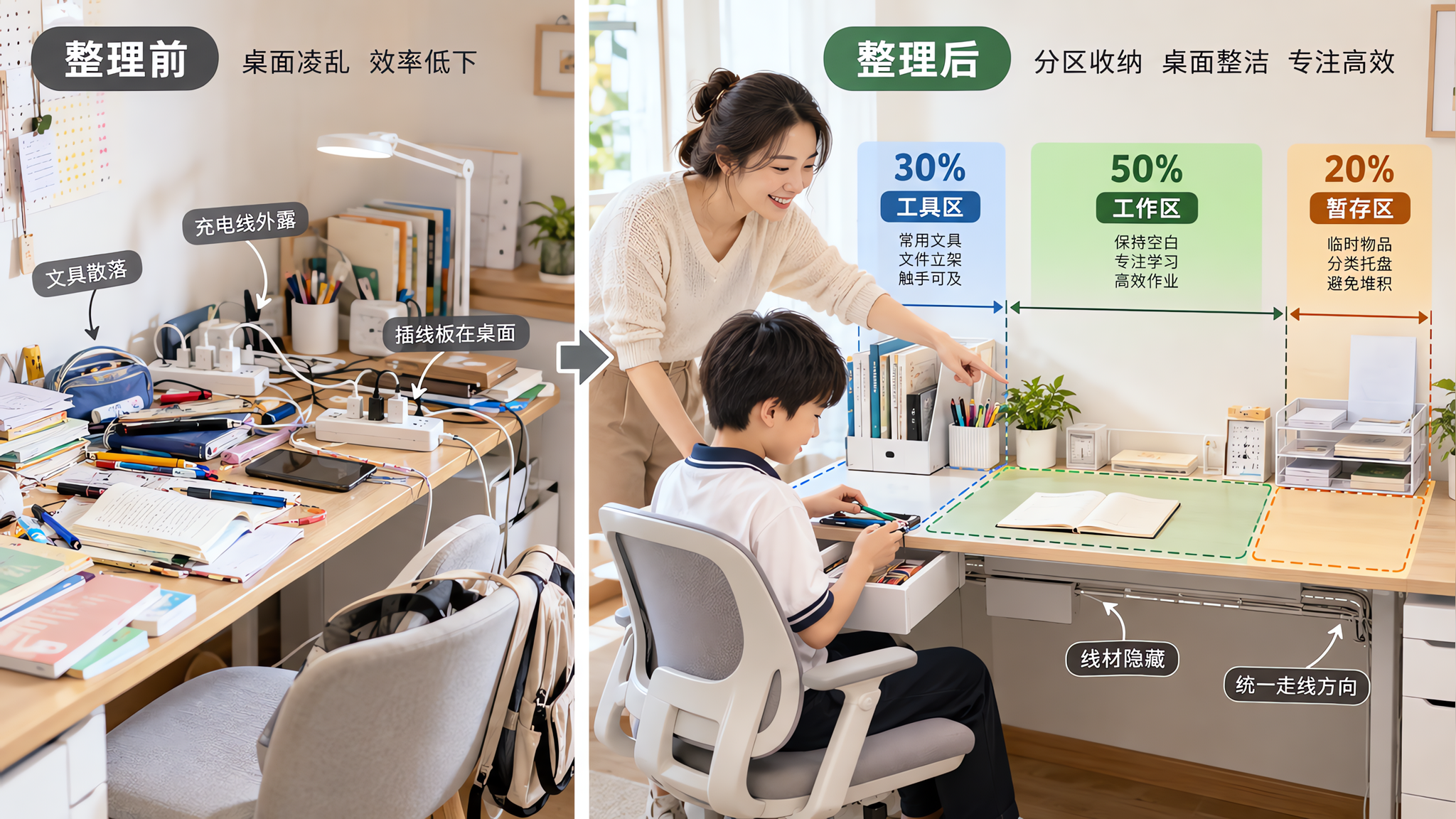 开学季学习区不反弹：5:3:2桌面法+7:3降噪感