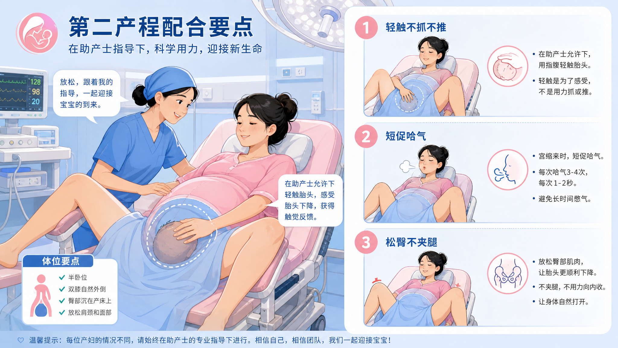 第二产程别硬冲：摸到胎头后这样用力更稳