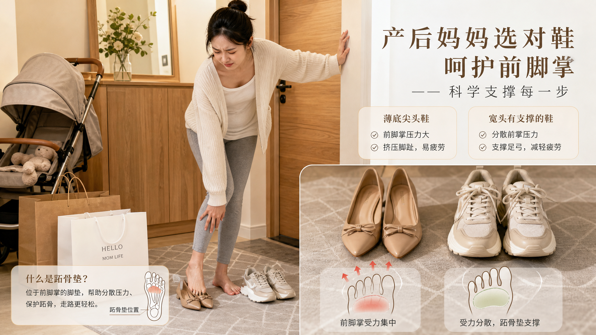 产后前脚掌像踩石子？多半不是受凉，是脚底在报警