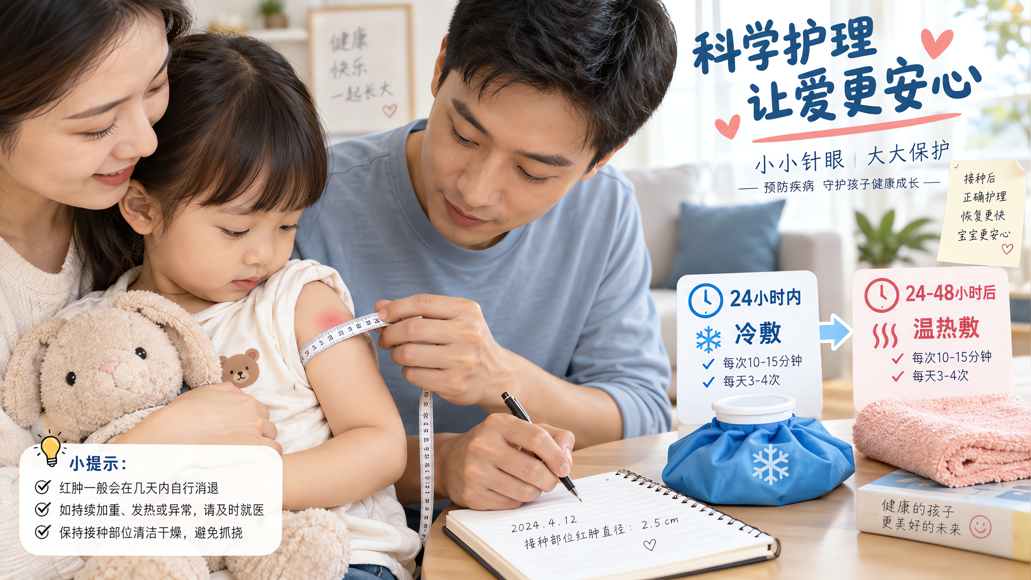 打完疫苗胳膊红肿硬结：冷敷热敷按这张时间表做