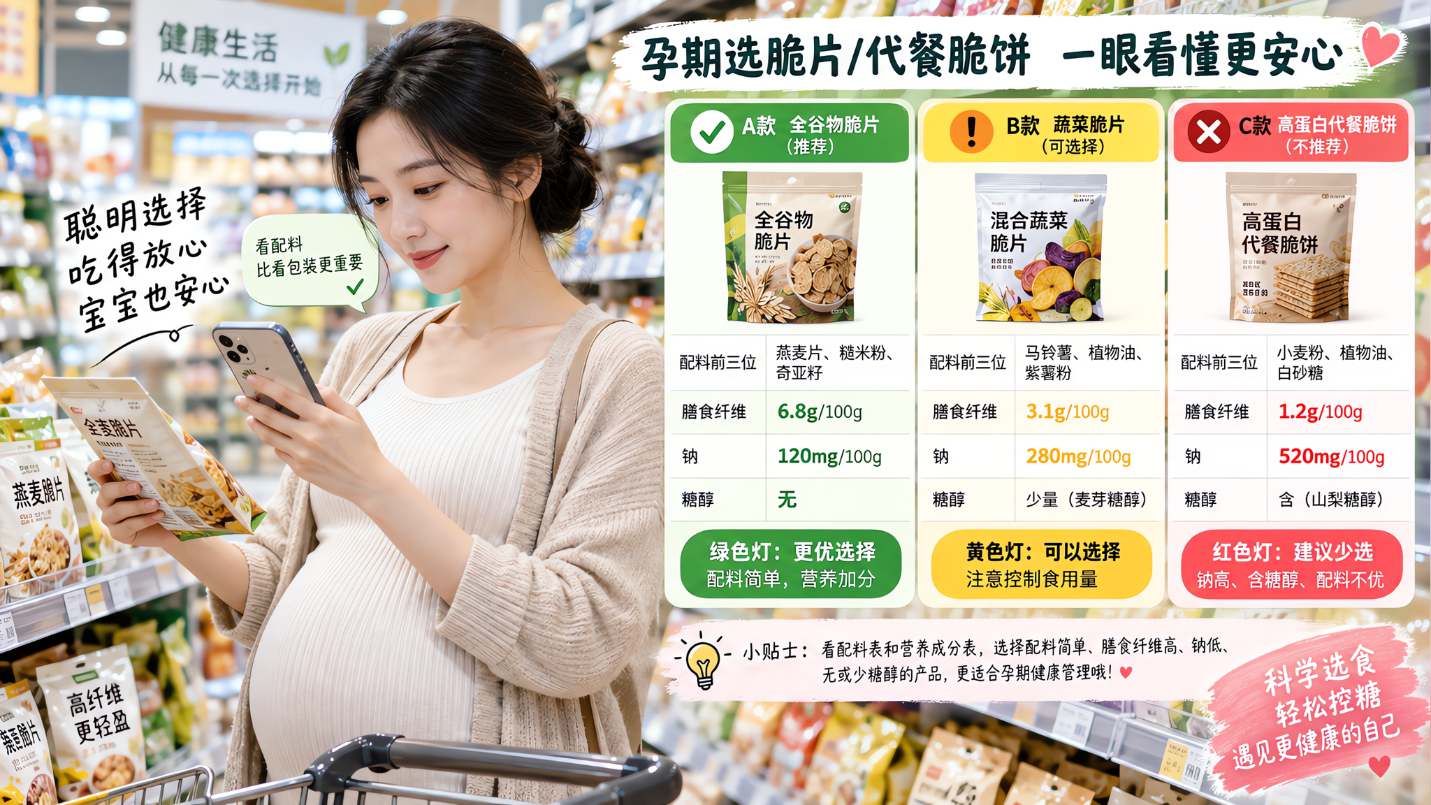 写着低GI的脆饼，可能更升糖：控糖孕期5步看穿配料表