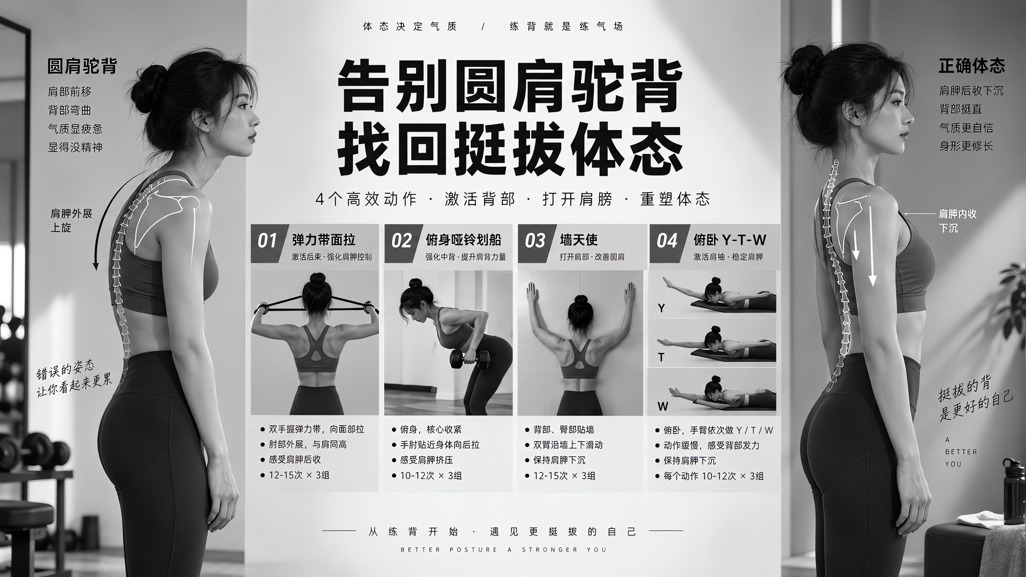 背厚显壮不是胖，是圆肩：每周3次10分钟薄背流程