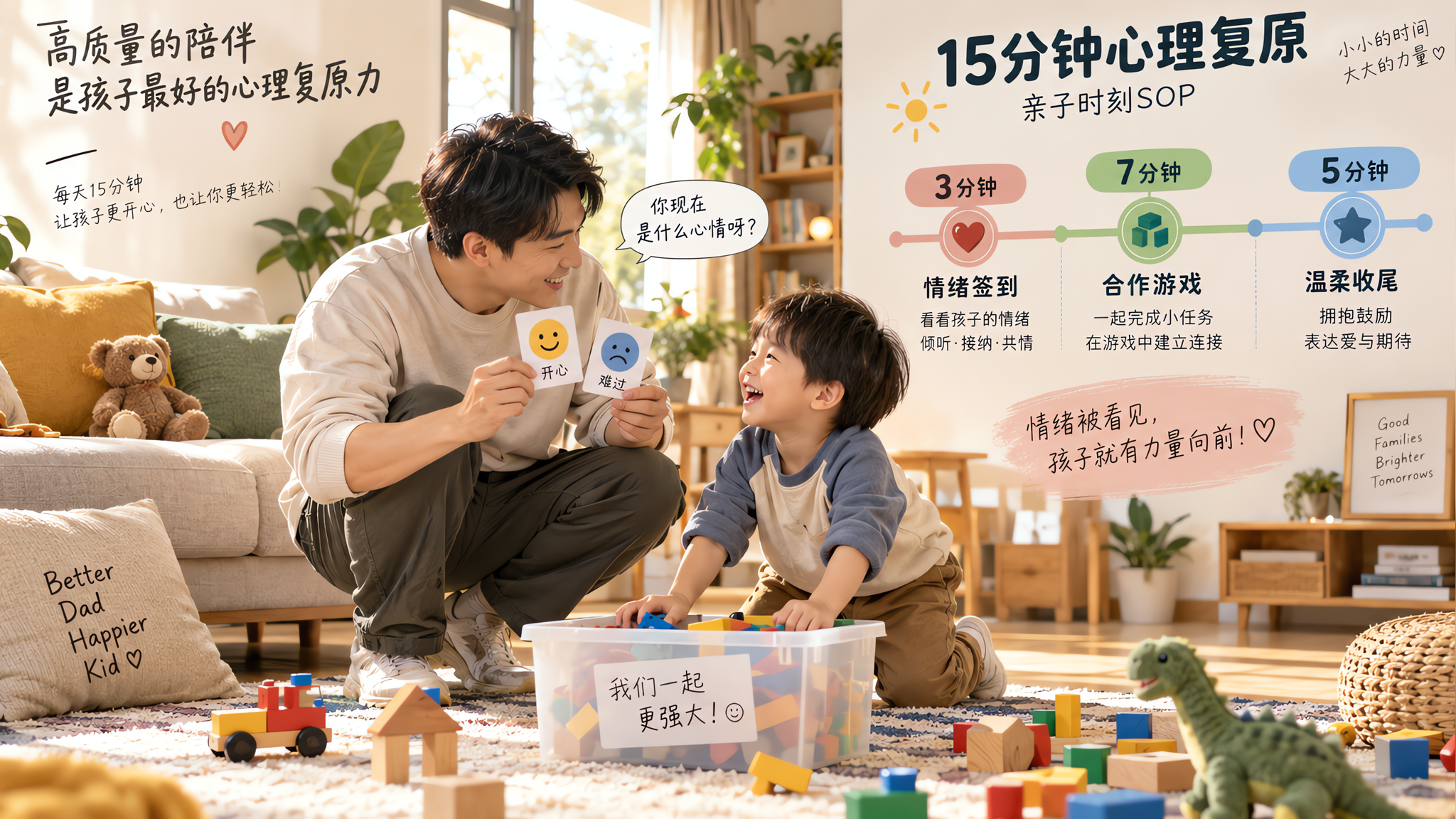 每天15分钟，让爸爸真正参与孩子情绪养育