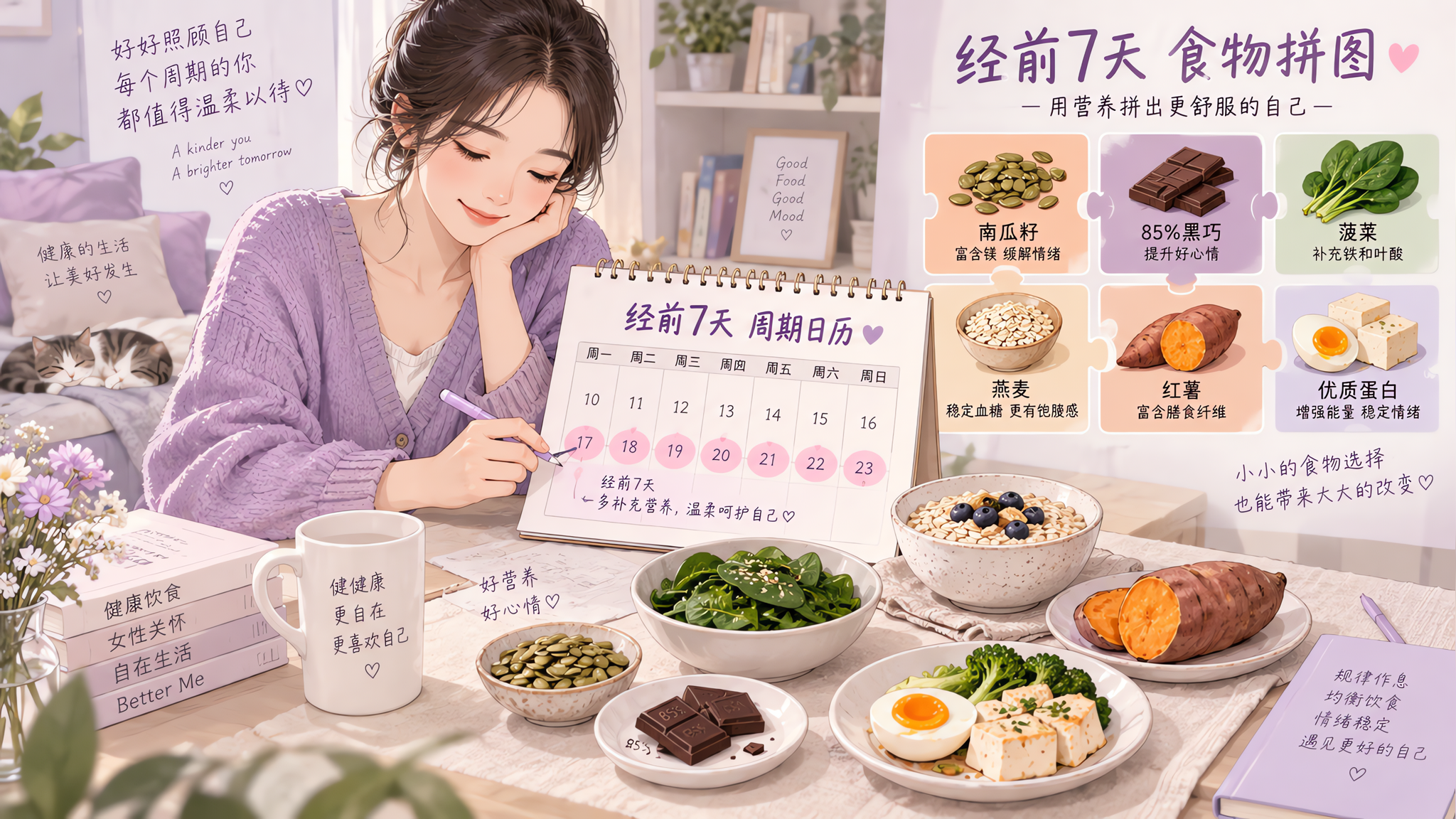 经前7天总想吃甜？按这套吃法稳情绪少水肿