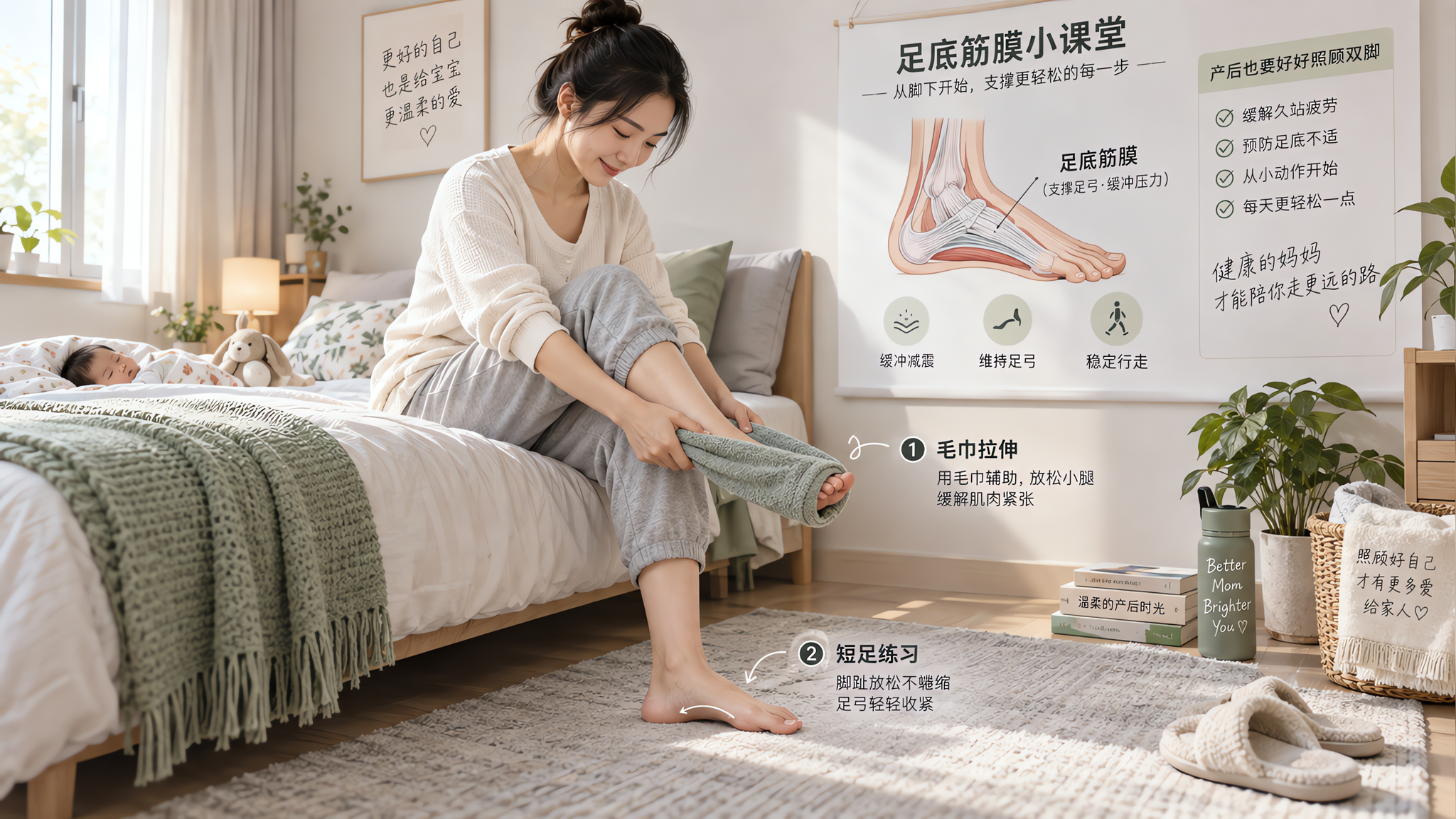 产后脚跟像踩钉子？多半是足底筋膜累了