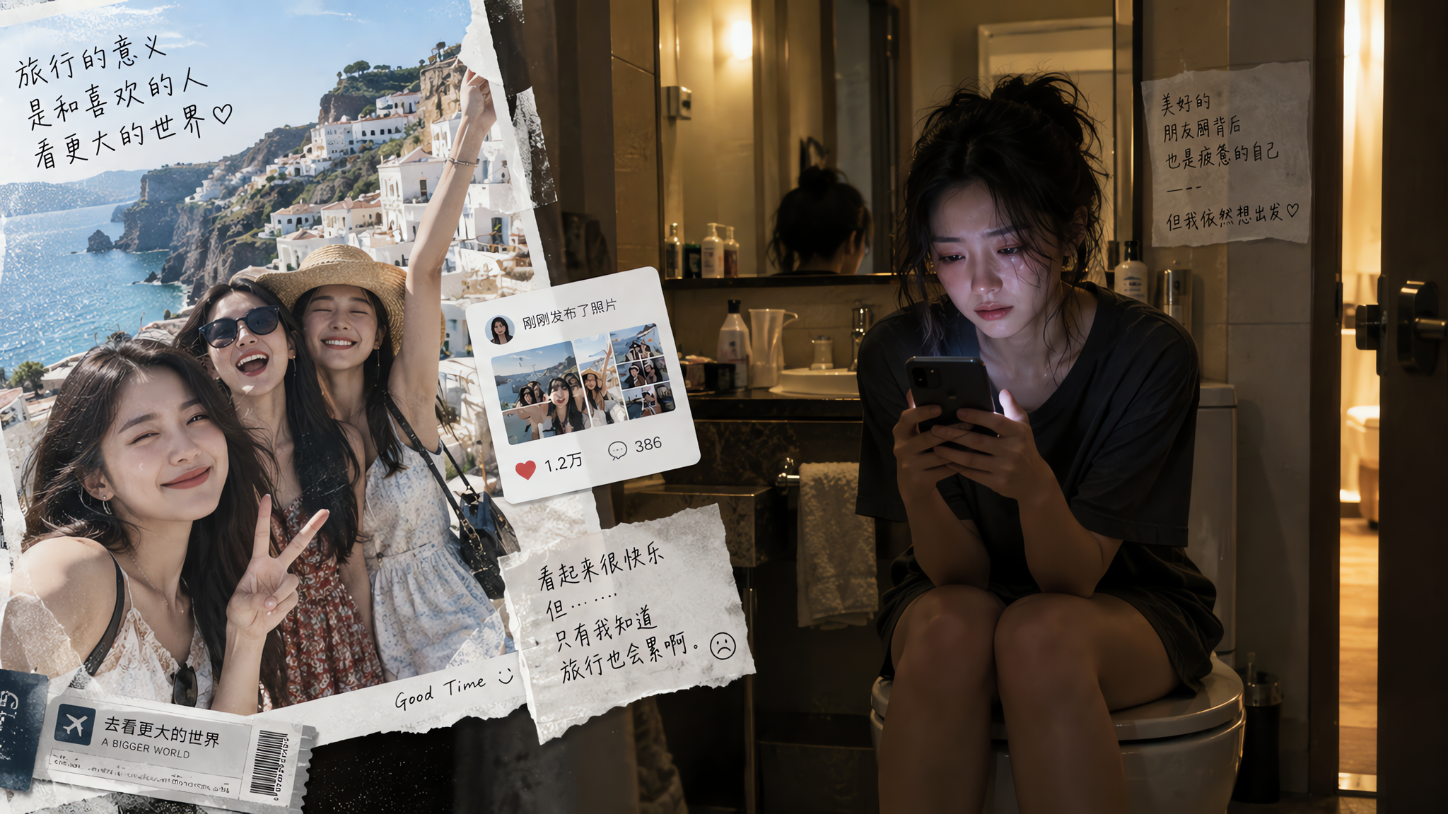 发完旅行照更想哭：形象防御太累了怎么办