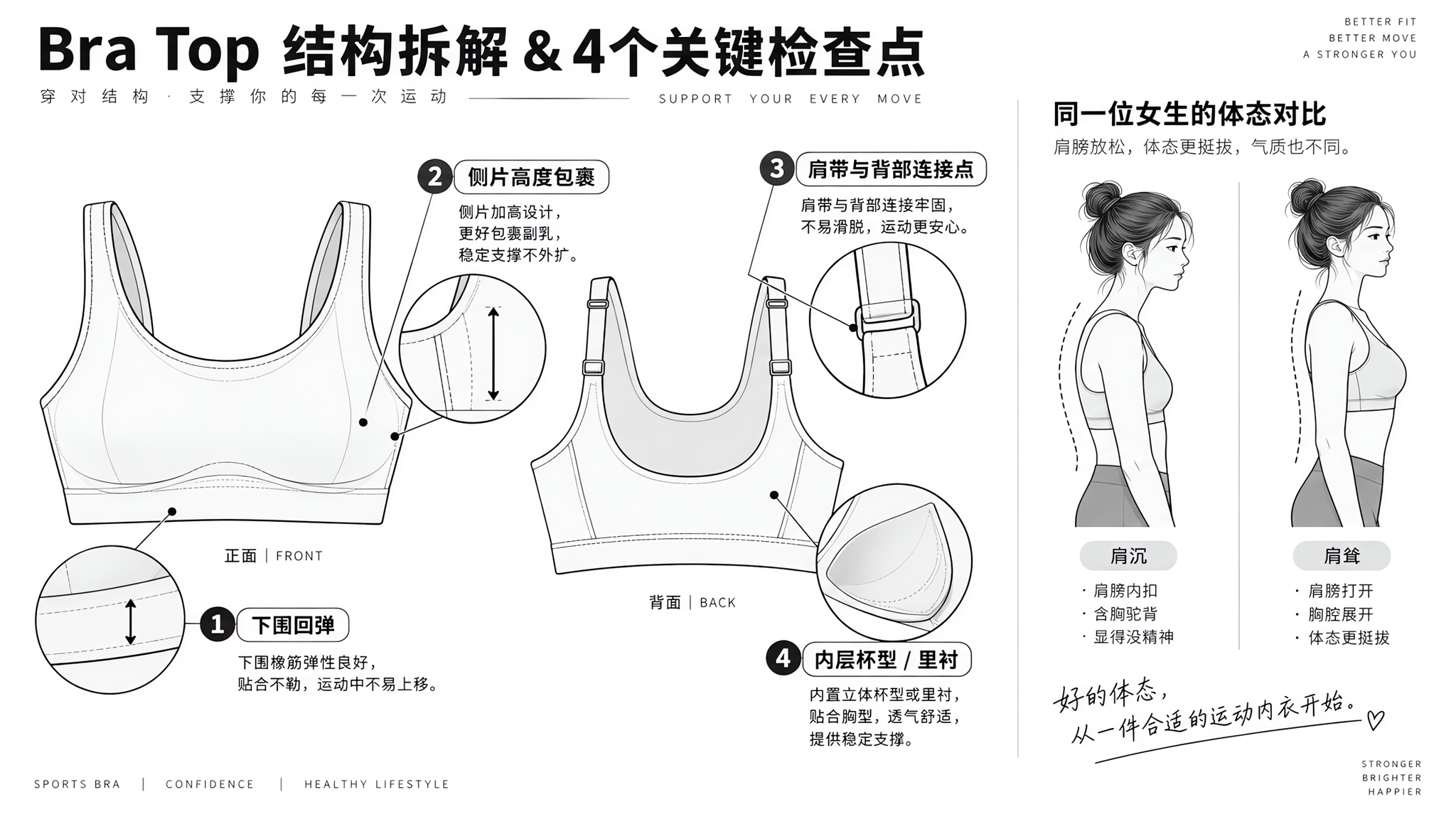 Bra Top穿久了肩颈累？先做这4点结构检查