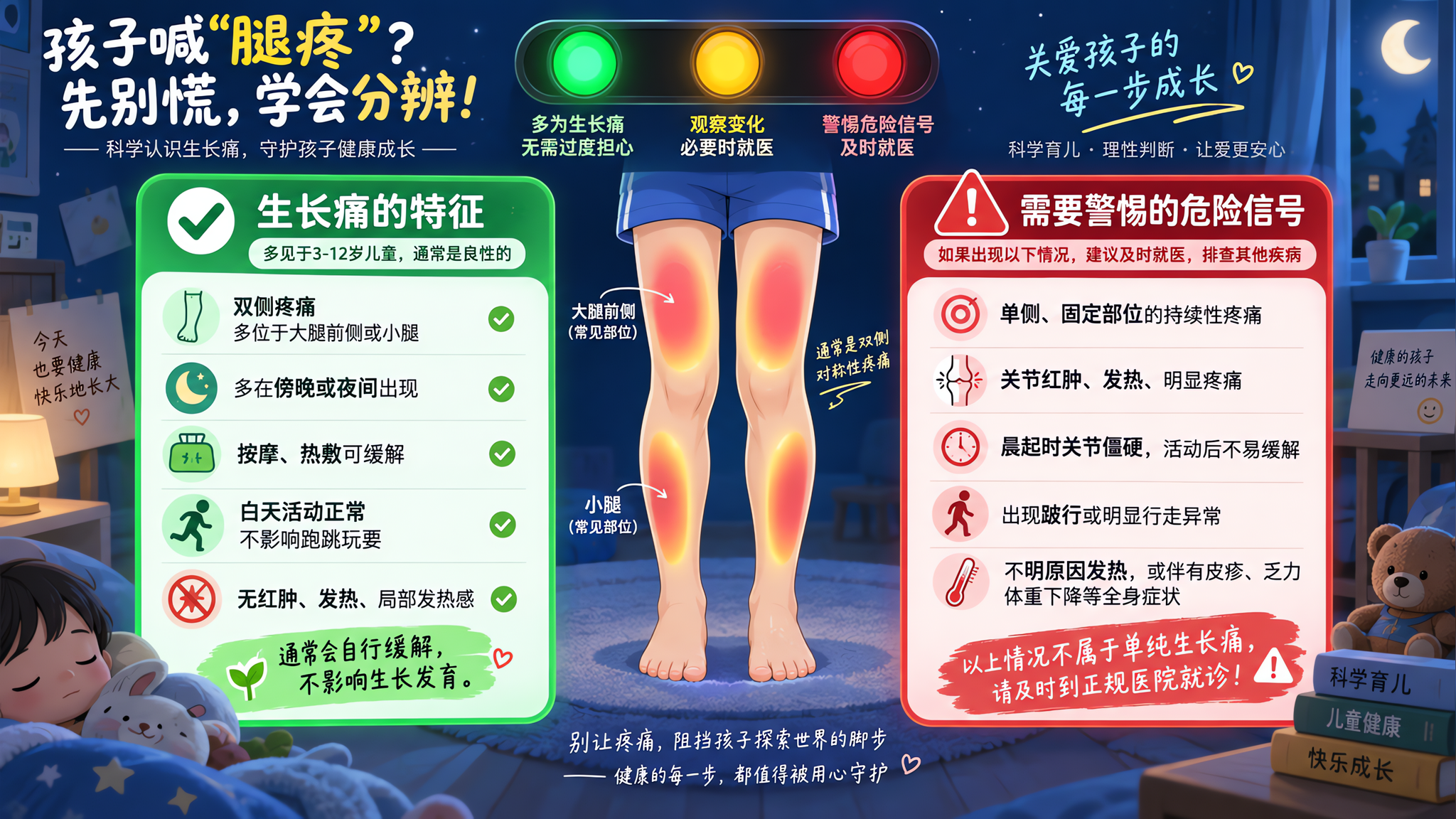 宝宝半夜喊腿痛，是生长痛还是关节出问题？