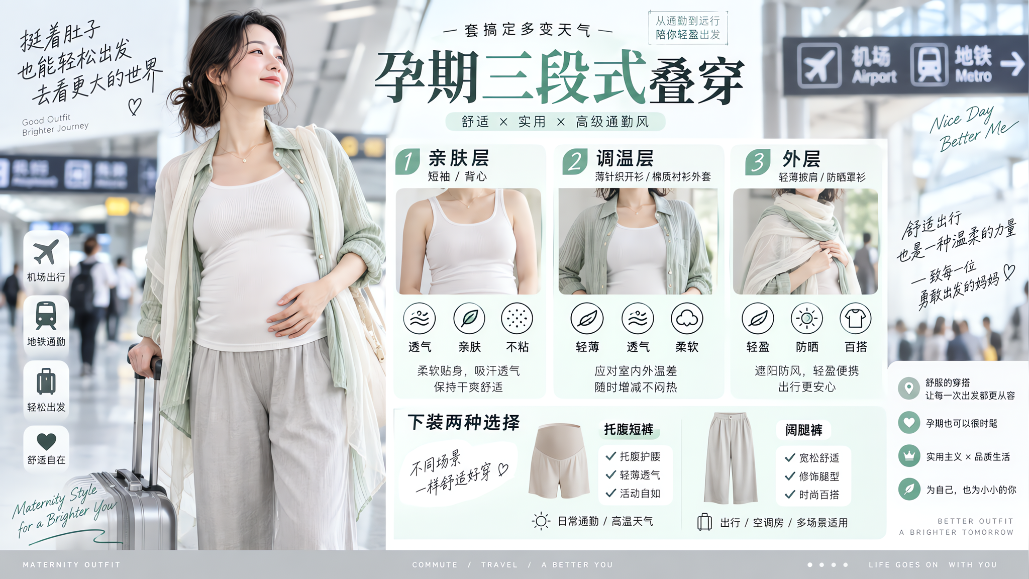 孕期通勤别硬扛冷气：三段式叠穿一整天都可控