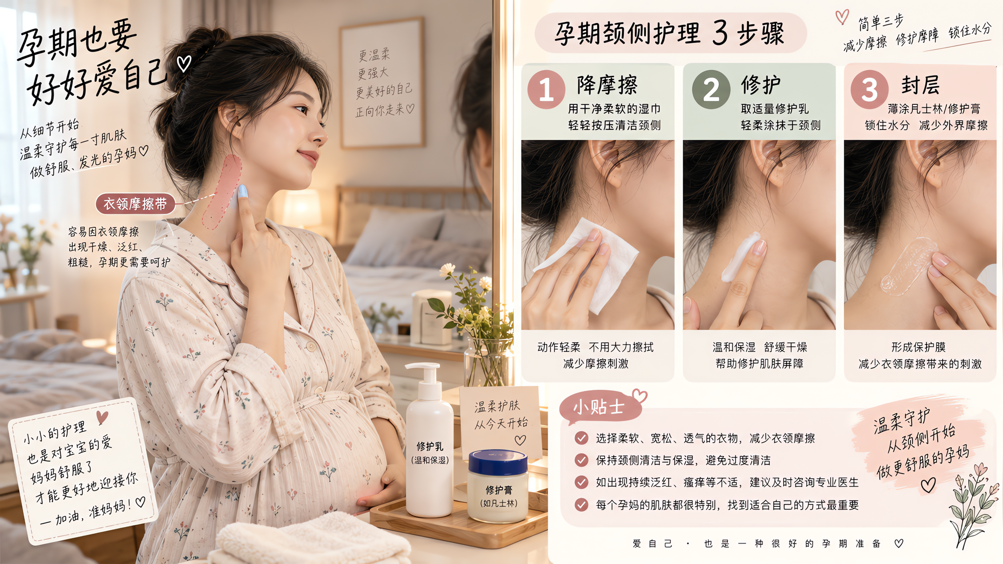 出汗后颈侧被衣领磨红痒？3步稳住屏障