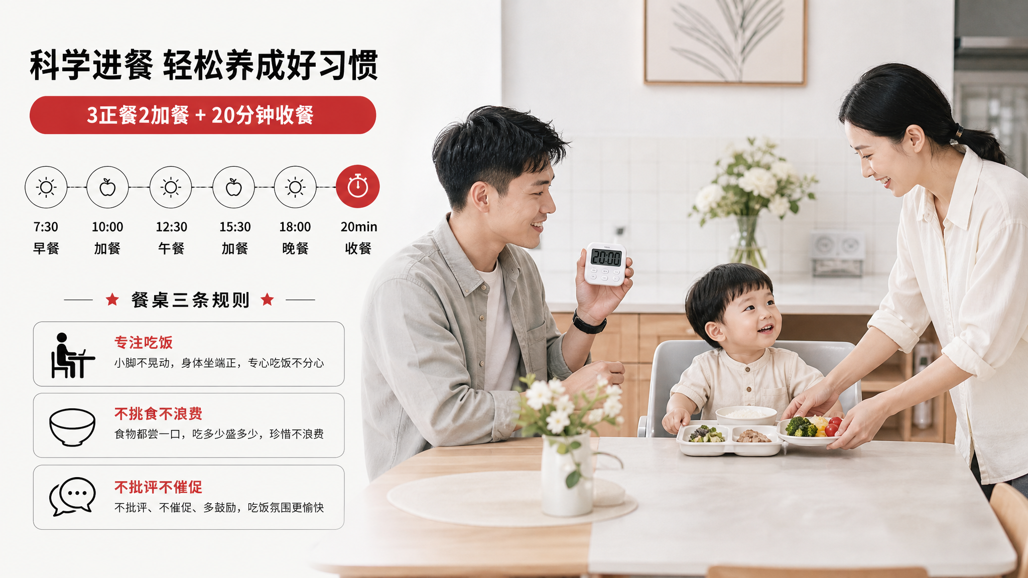 夏天娃吃得少别追喂：20分钟收餐+3正餐2加餐就够了