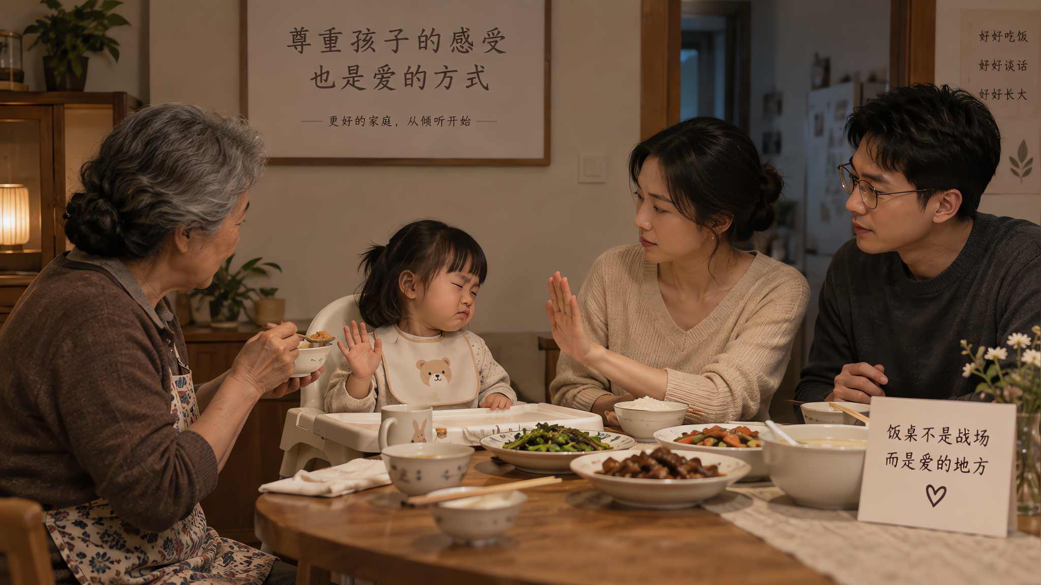 饭桌被逼吃完？4步和长辈谈出教养共识