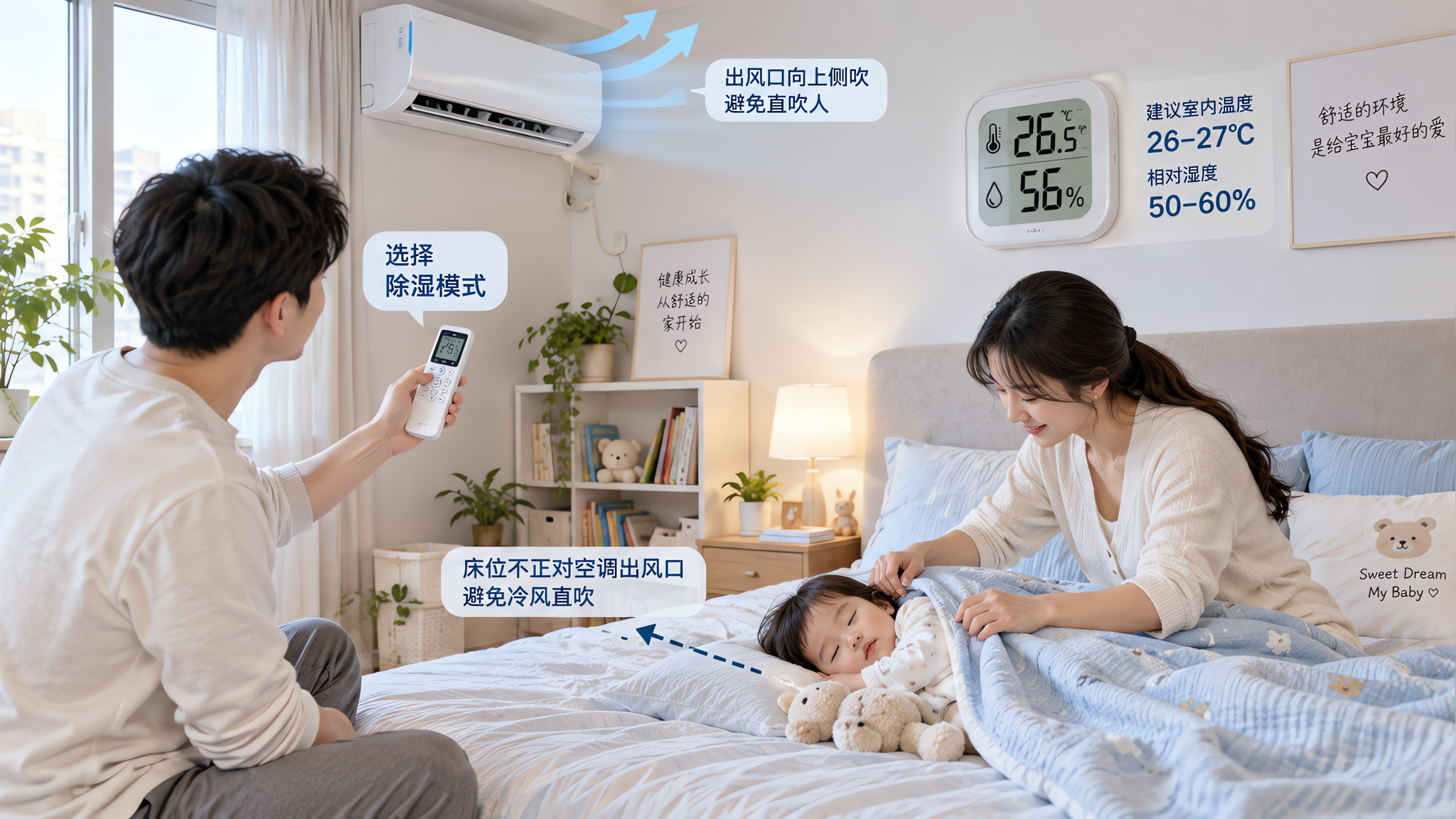 梅雨季宝宝拉肚子别怪空调：26℃+2小时原则+红屁屁护理